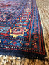 Antique Persian Senneh Red and Blue Rug 3.6x5