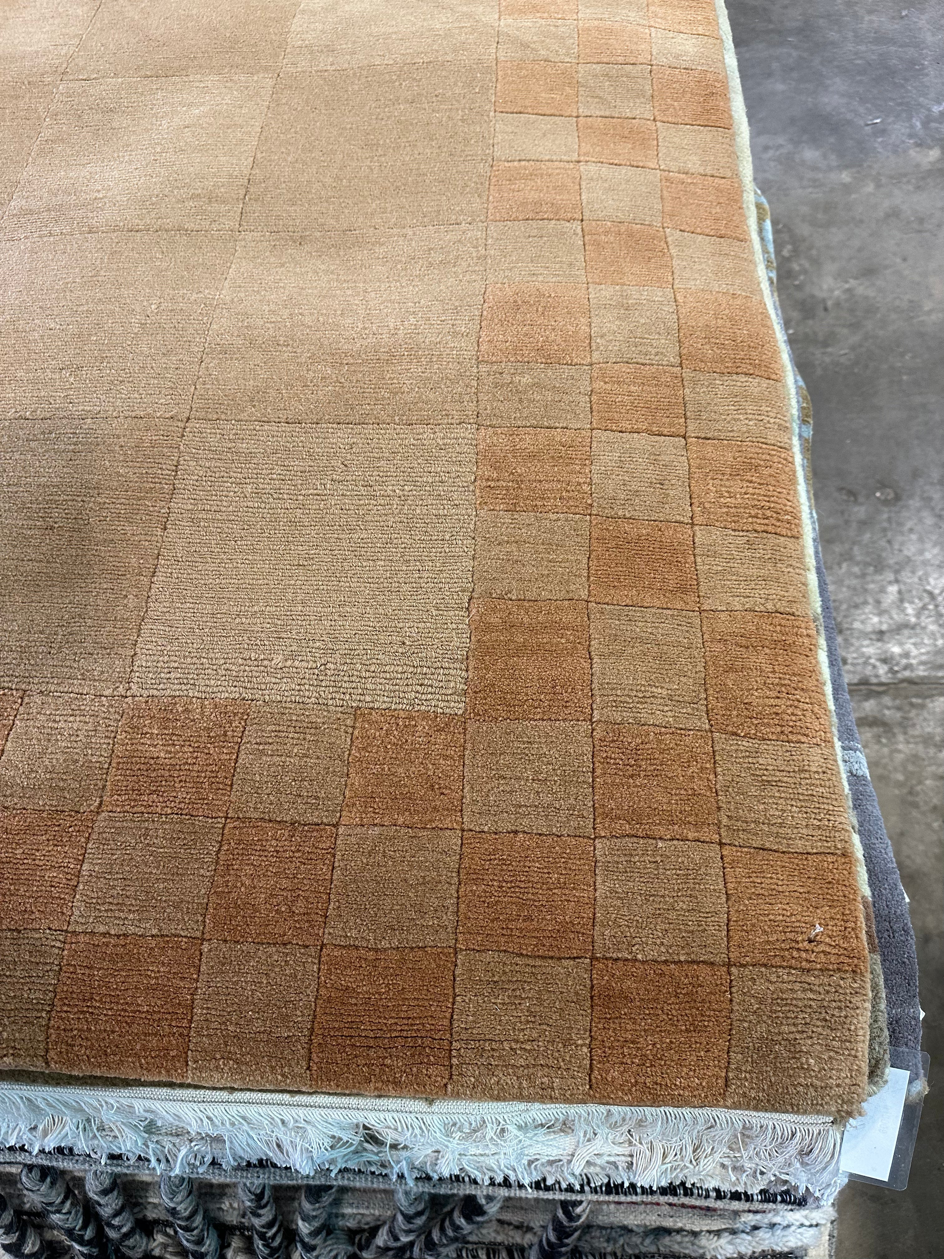 Chad Menard 8.9x11.7 Orange and Tan Nepalese Rug - CLEARANCE 30% off
