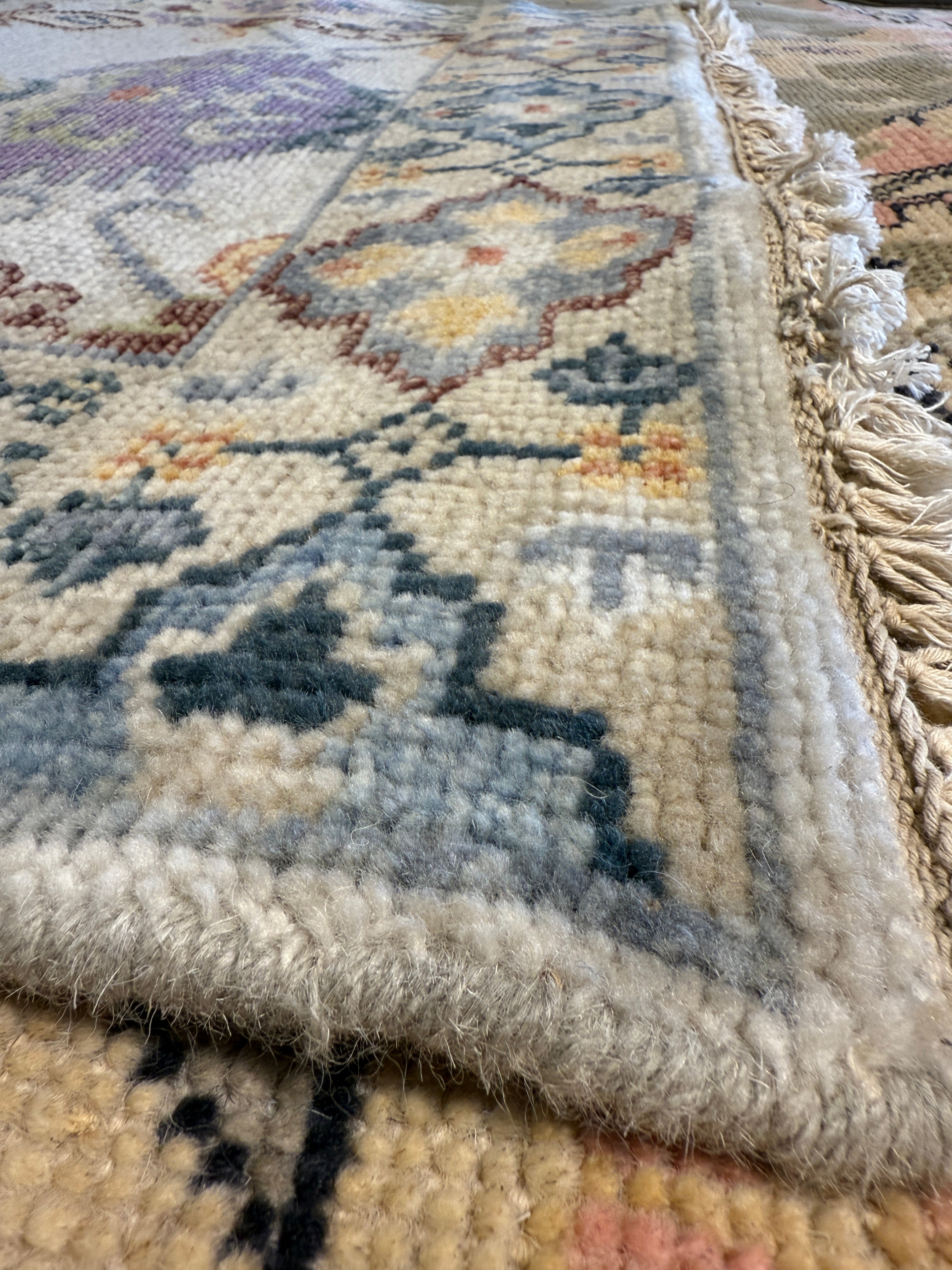Anna Shaw 2.8x6.8 Light Blue Hand-Knotted Oushak Runner