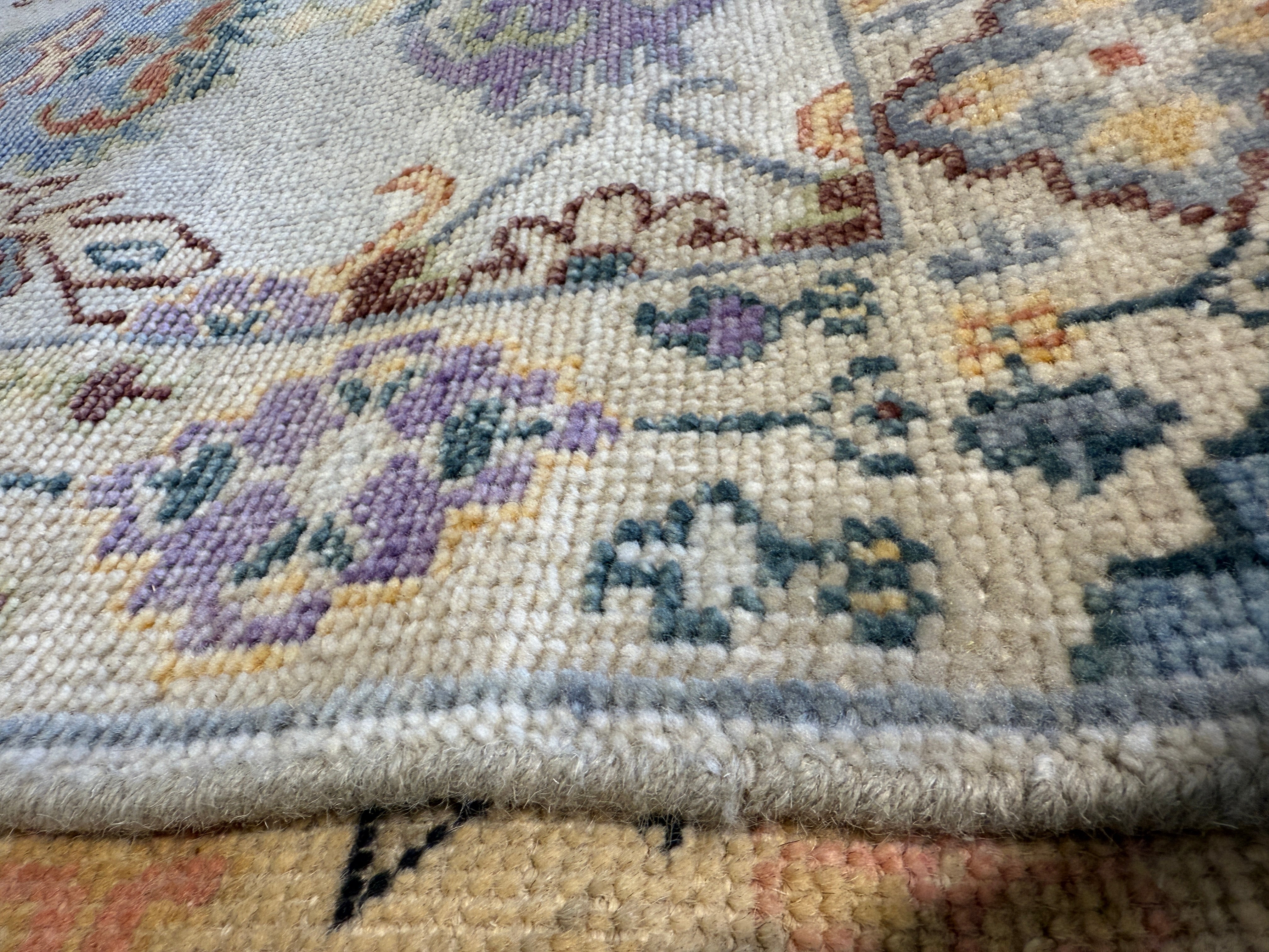 Anna Shaw 2.8x6.8 Light Blue Hand-Knotted Oushak Runner