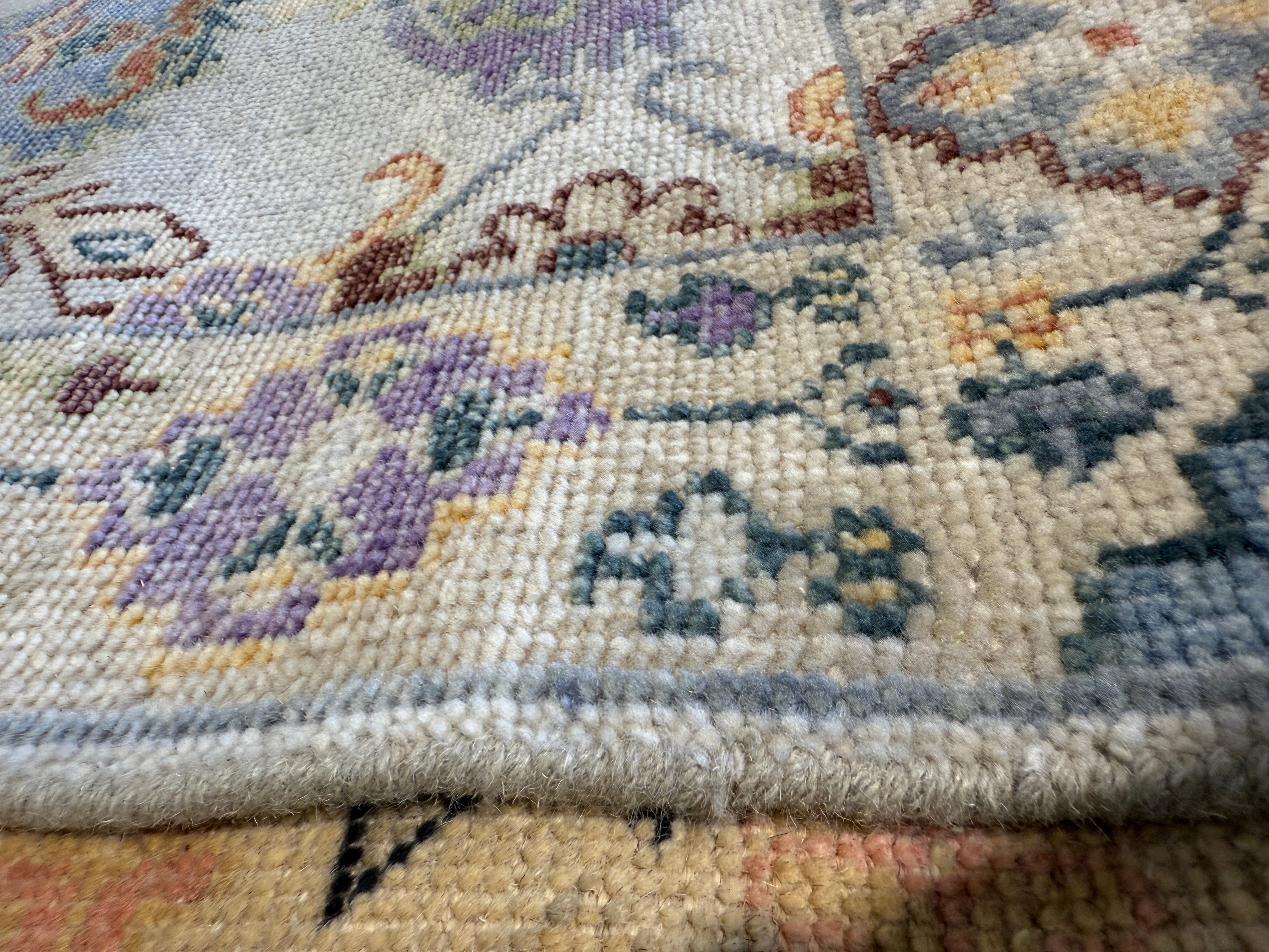 Anna Shaw 2.8x6.8 Light Blue Hand-Knotted Oushak Runner