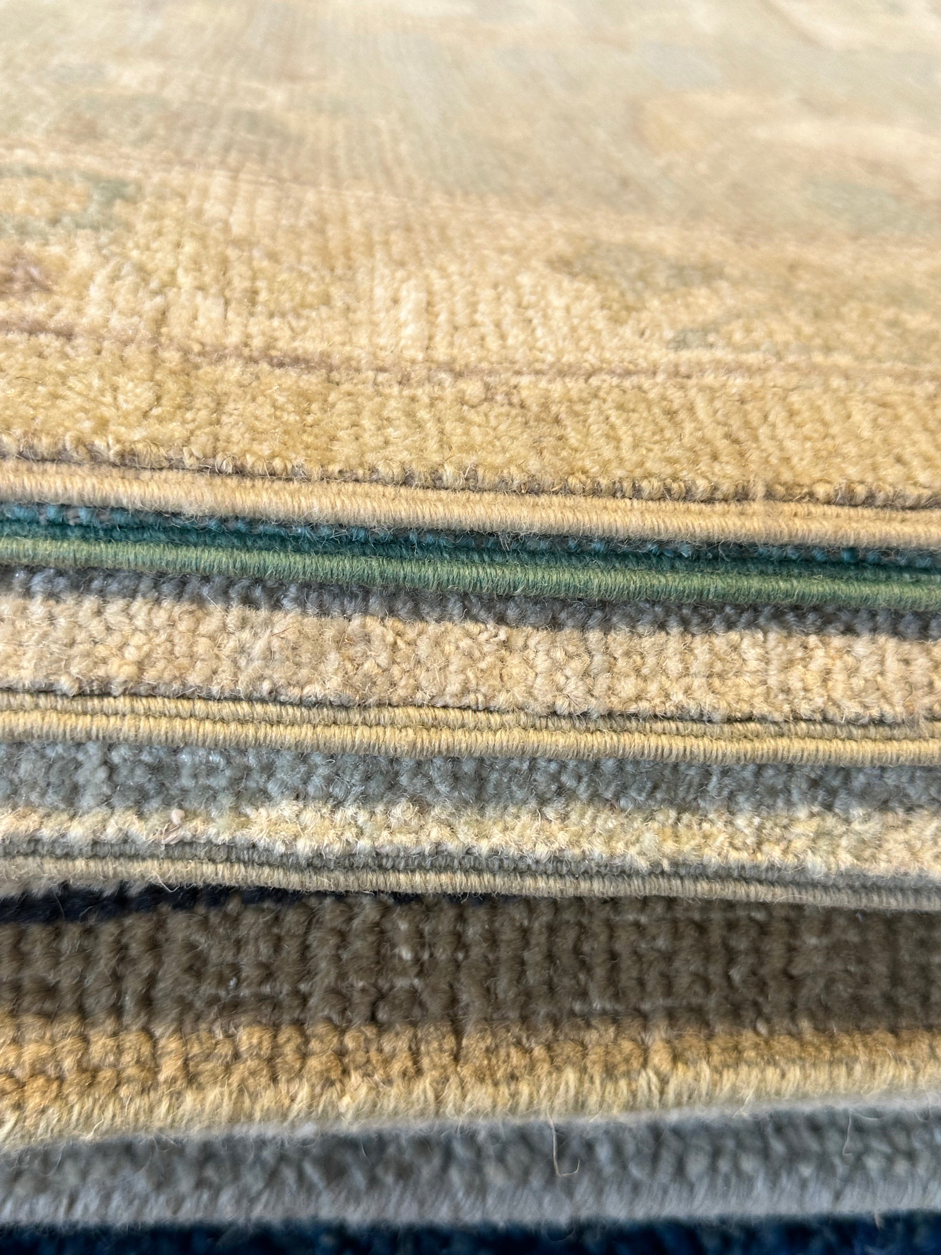 Sophie O'Neil 9.11x14 Blue and Green  Whitewashed Afghani Oushak