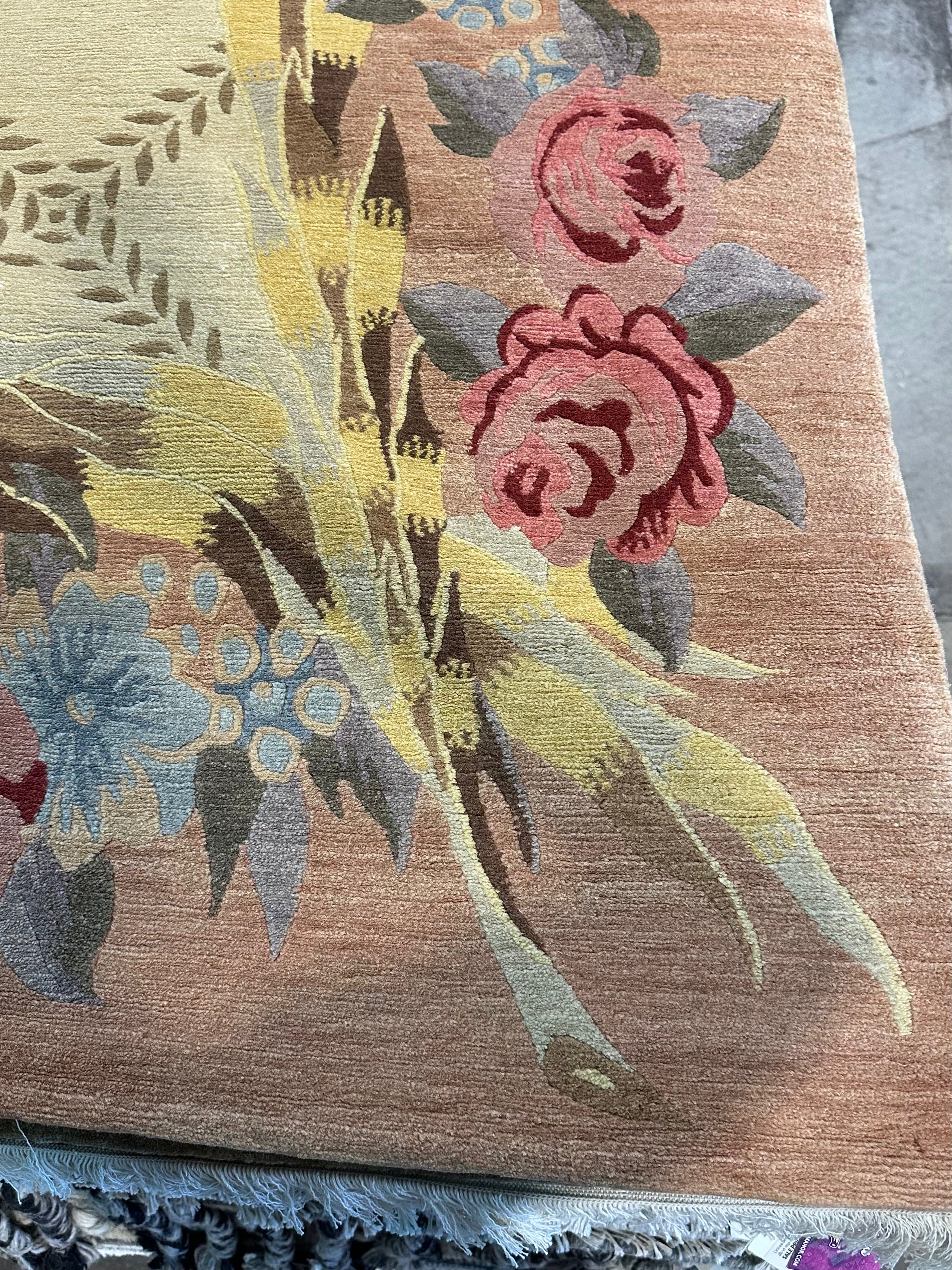 Seth Bolt 9.1x11.9 Yellow Nepalese Rug - CLEARANCE 30% off