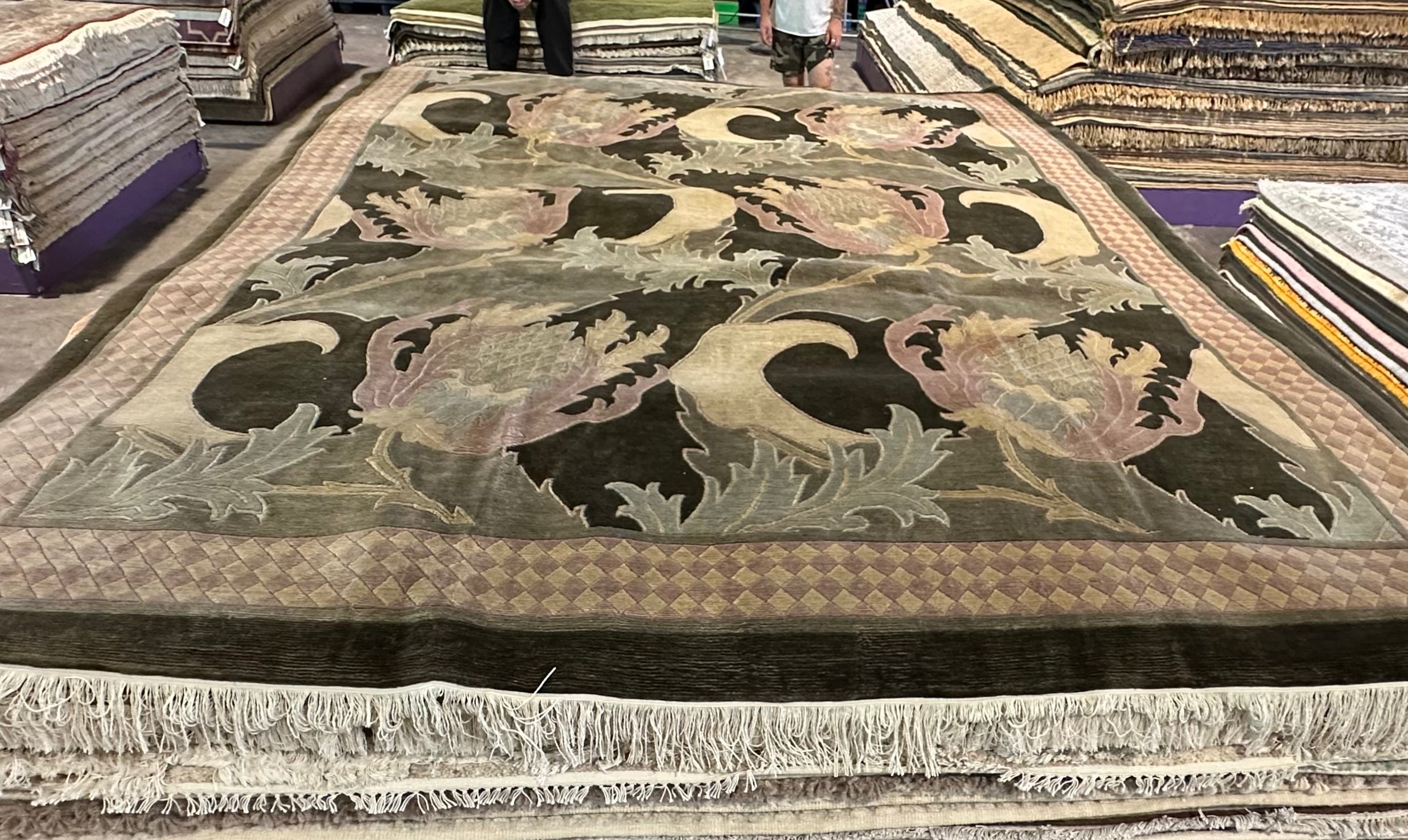 Chip Limehouse 8.8x11.7 Green Nepalese Rug - CLEARANCE 30% off