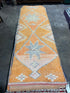 Angel Nugent 2.8x9.9 Orange Hand-Knotted Vintage Turkish Oushak Runner