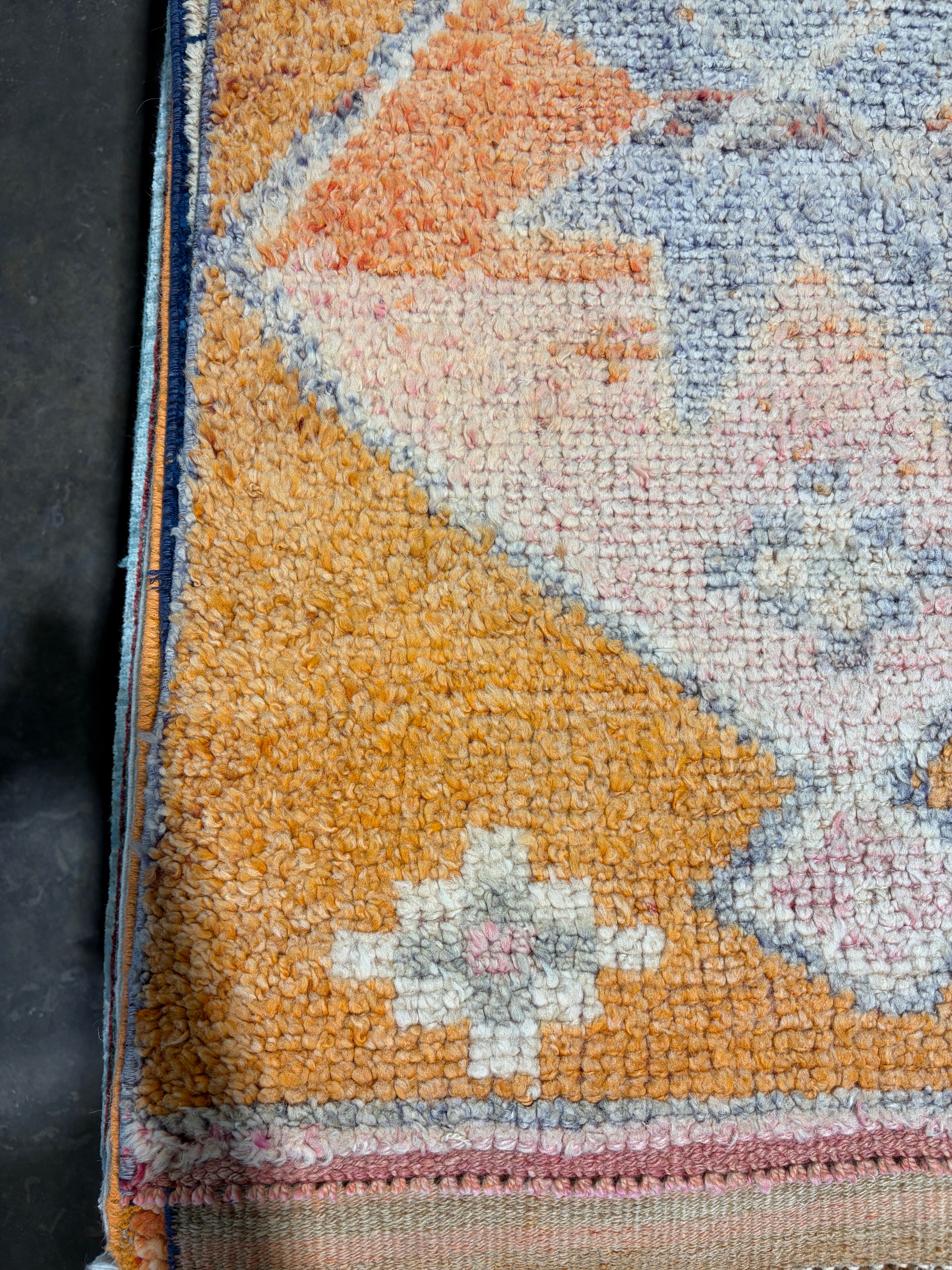 Angel Nugent 2.8x9.9 Orange Hand-Knotted Vintage Turkish Oushak Runner