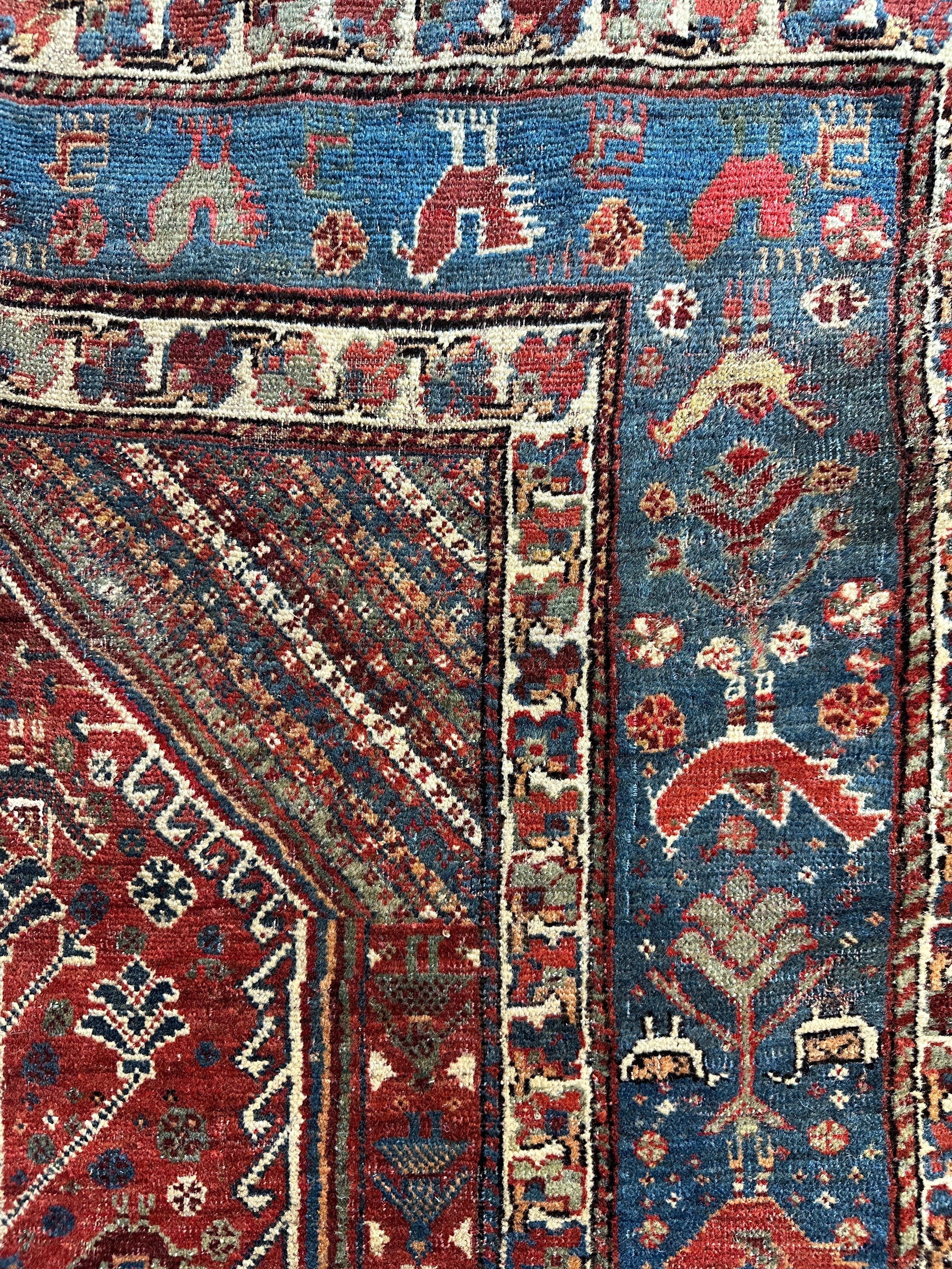 Antique SW Persian Tribal Khamseh Rug 5.2x8.11