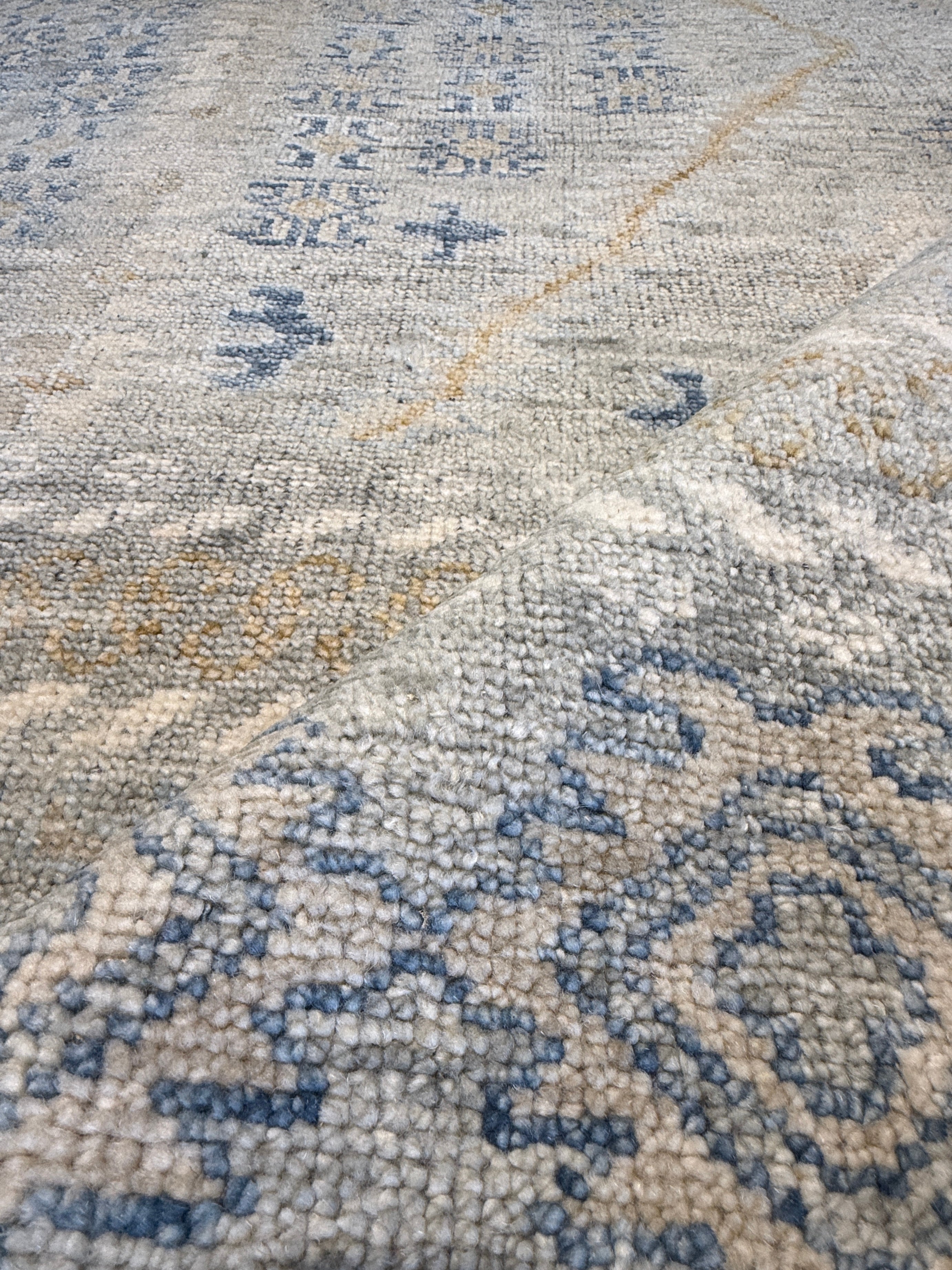 Hailey 8x10  Grey and Silver Hand-Knotted Oushak Rug