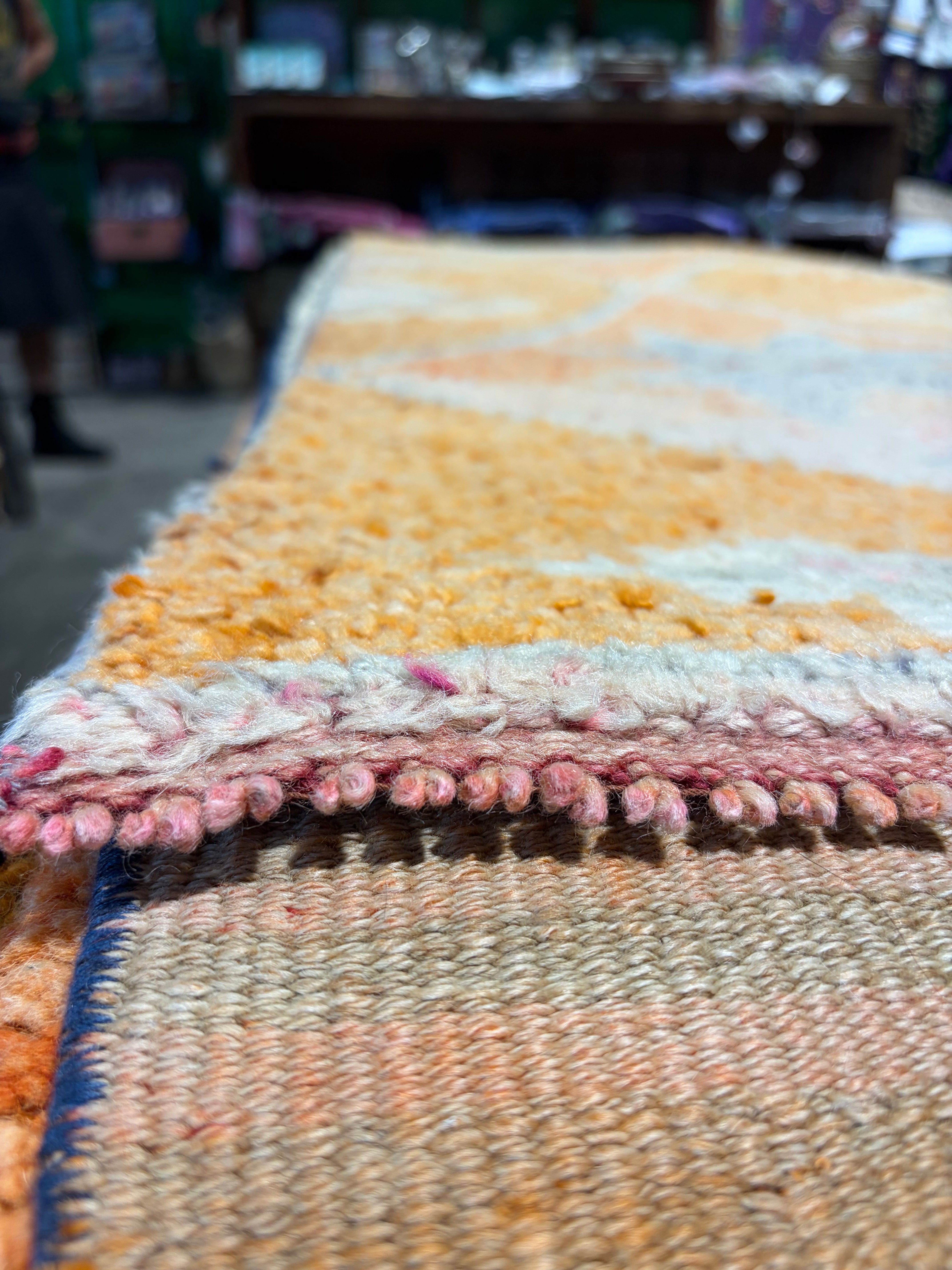 Angel Nugent 2.8x9.9 Orange Hand-Knotted Vintage Turkish Oushak Runner