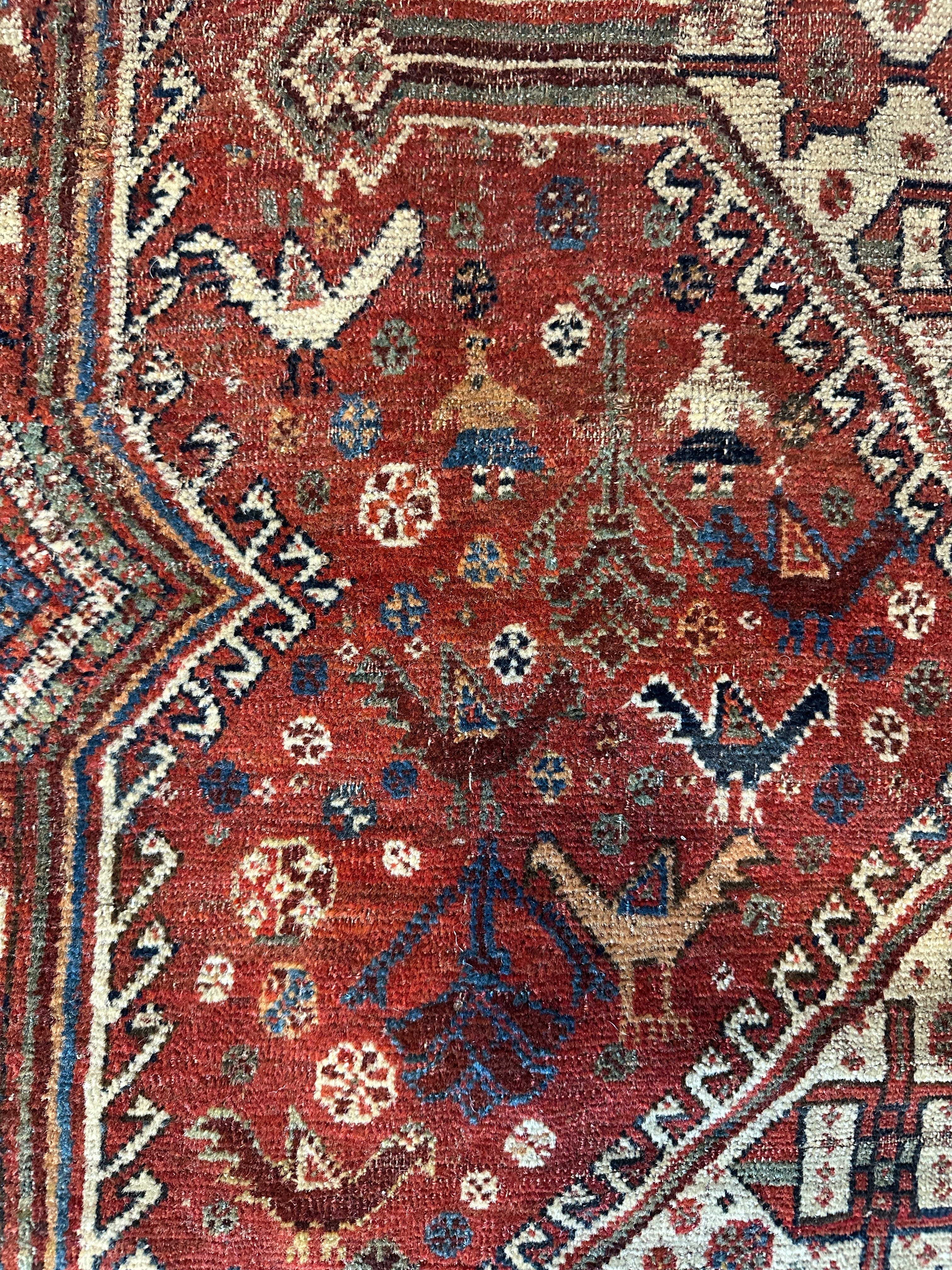 Antique SW Persian Tribal Khamseh Rug 5.2x8.11