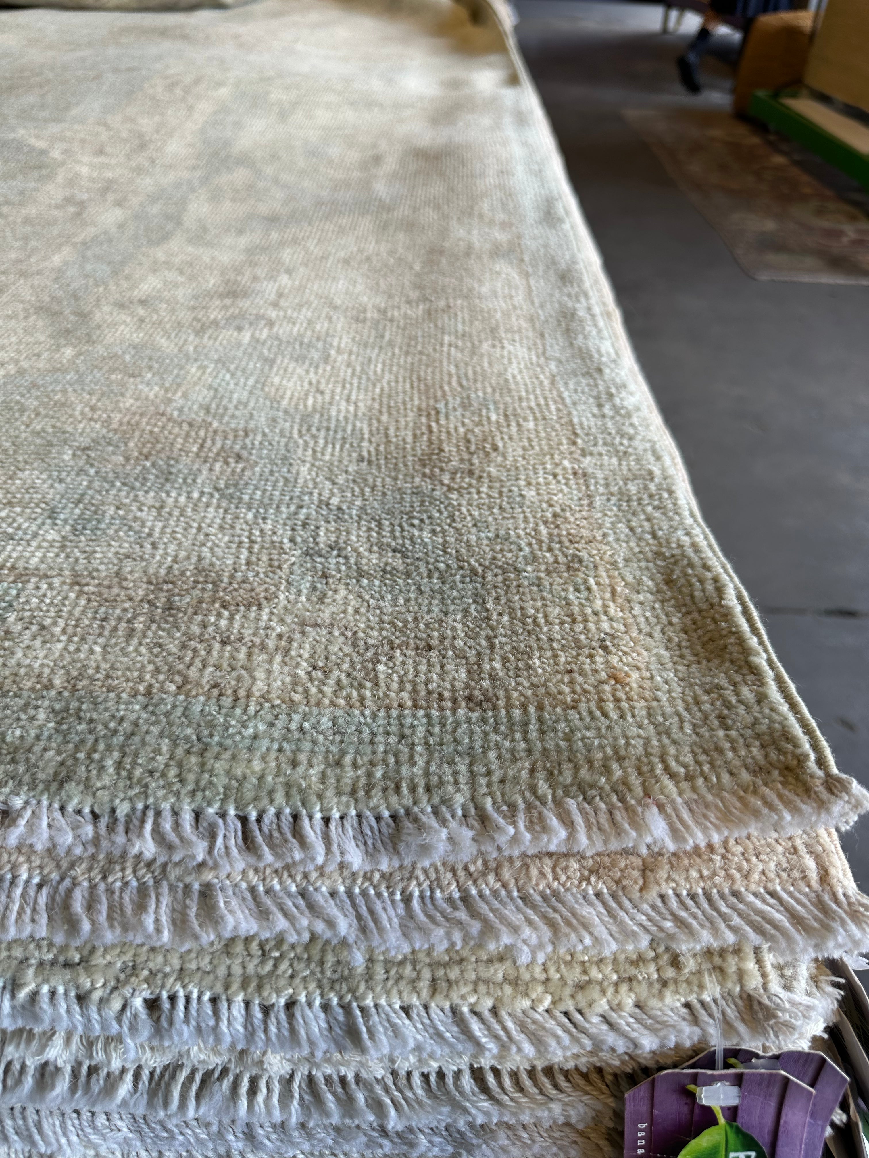 Alexandria DeBerry 9.4x12.3 Blue Whitewashed Afghani Oushak
