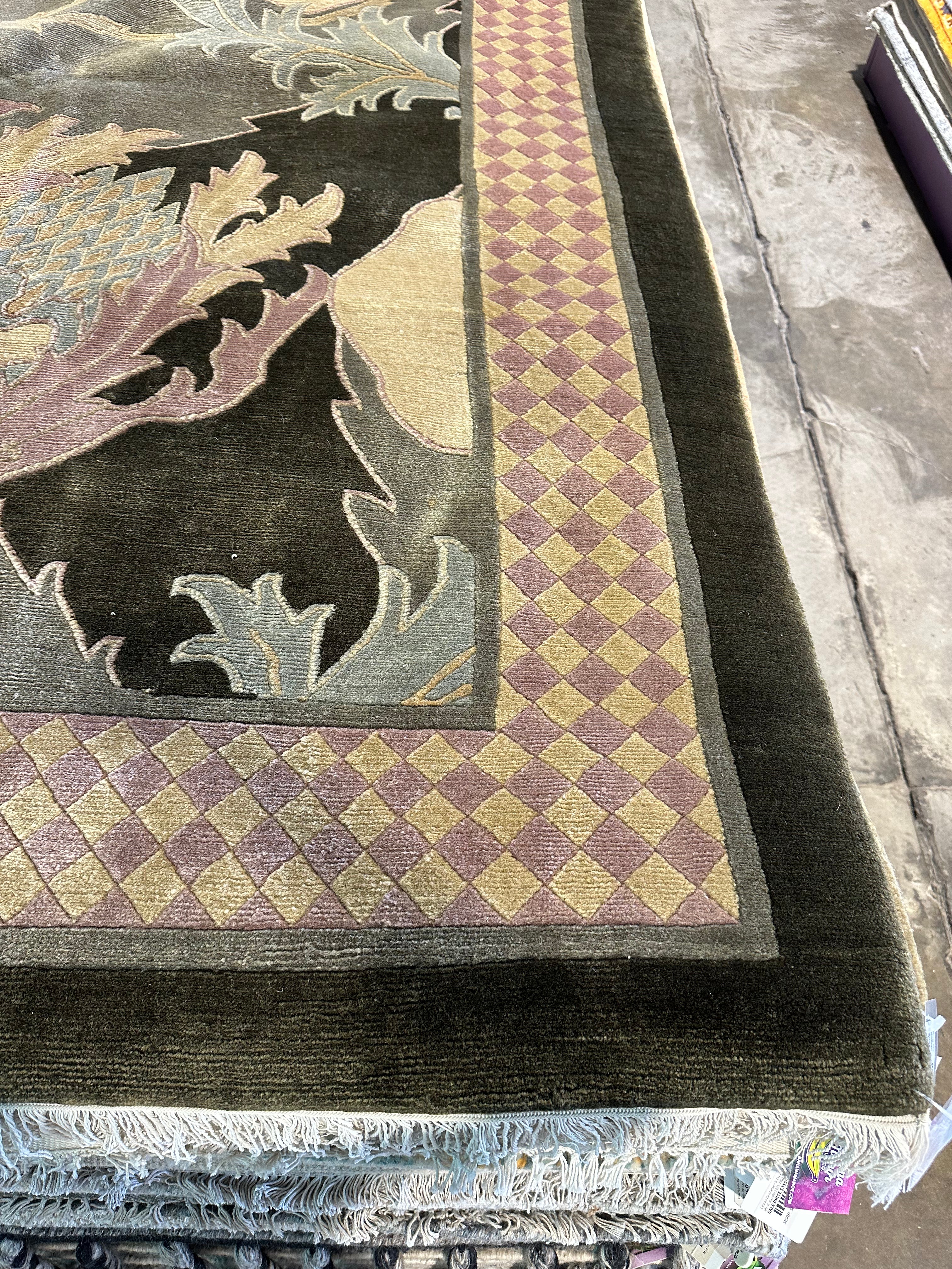 Chip Limehouse 8.8x11.7 Green Nepalese Rug - CLEARANCE 30% off