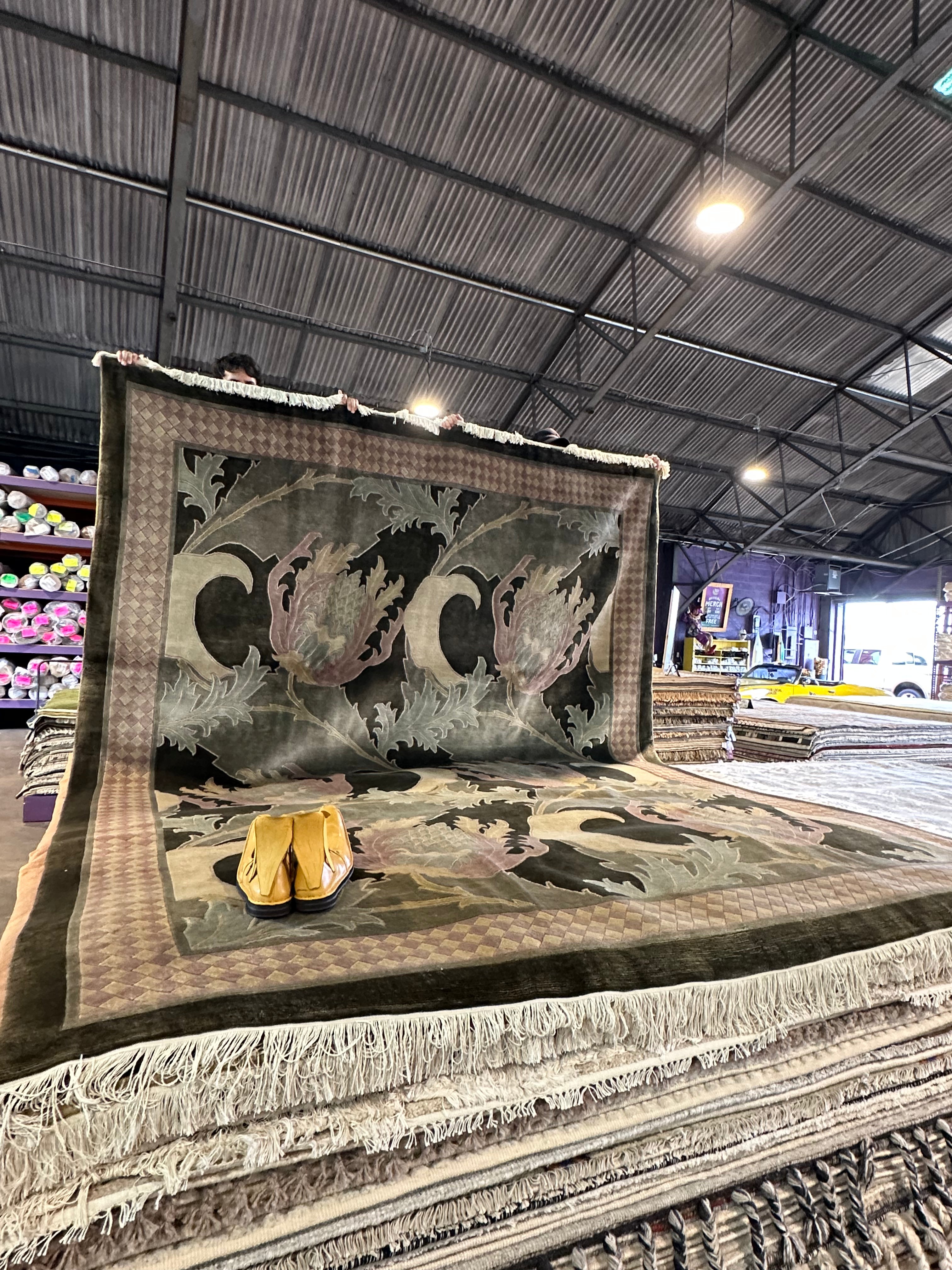 Chip Limehouse 8.8x11.7 Green Nepalese Rug - CLEARANCE 30% off