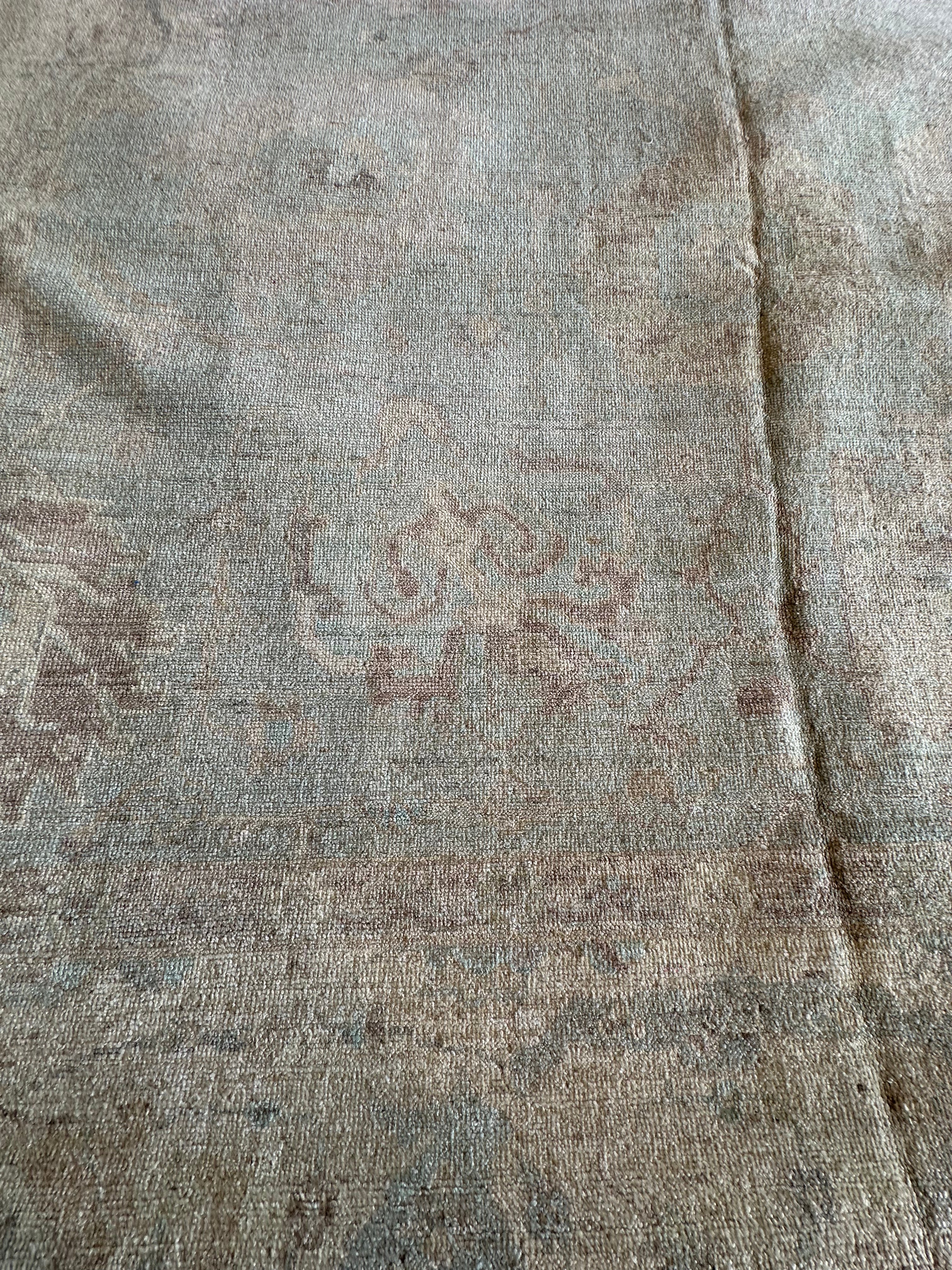 Alexandria DeBerry 9.4x12.3 Blue Whitewashed Afghani Oushak