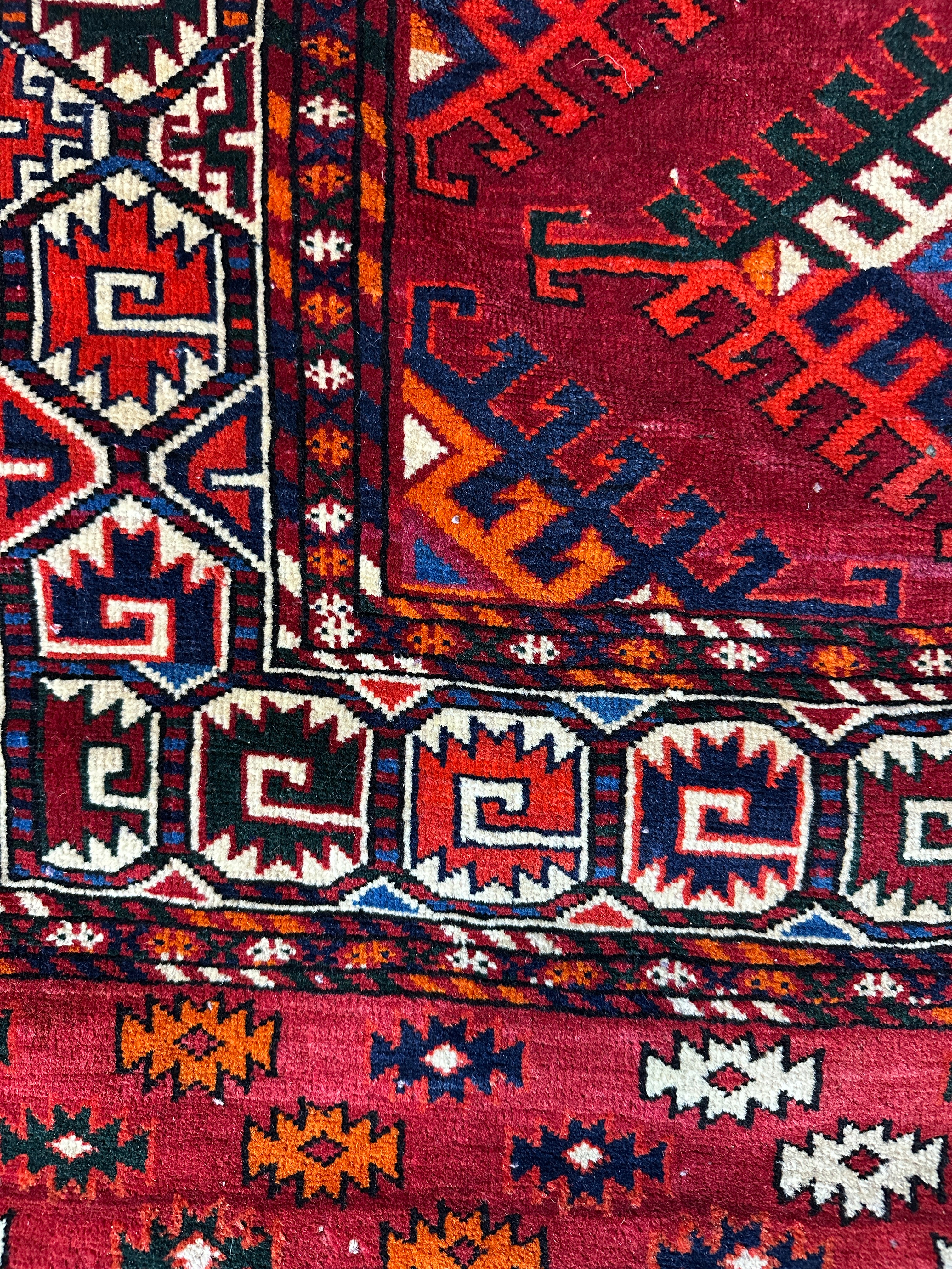 Antique Yomud Turkmen Tribal Tent Red Rug 4.3x6.1