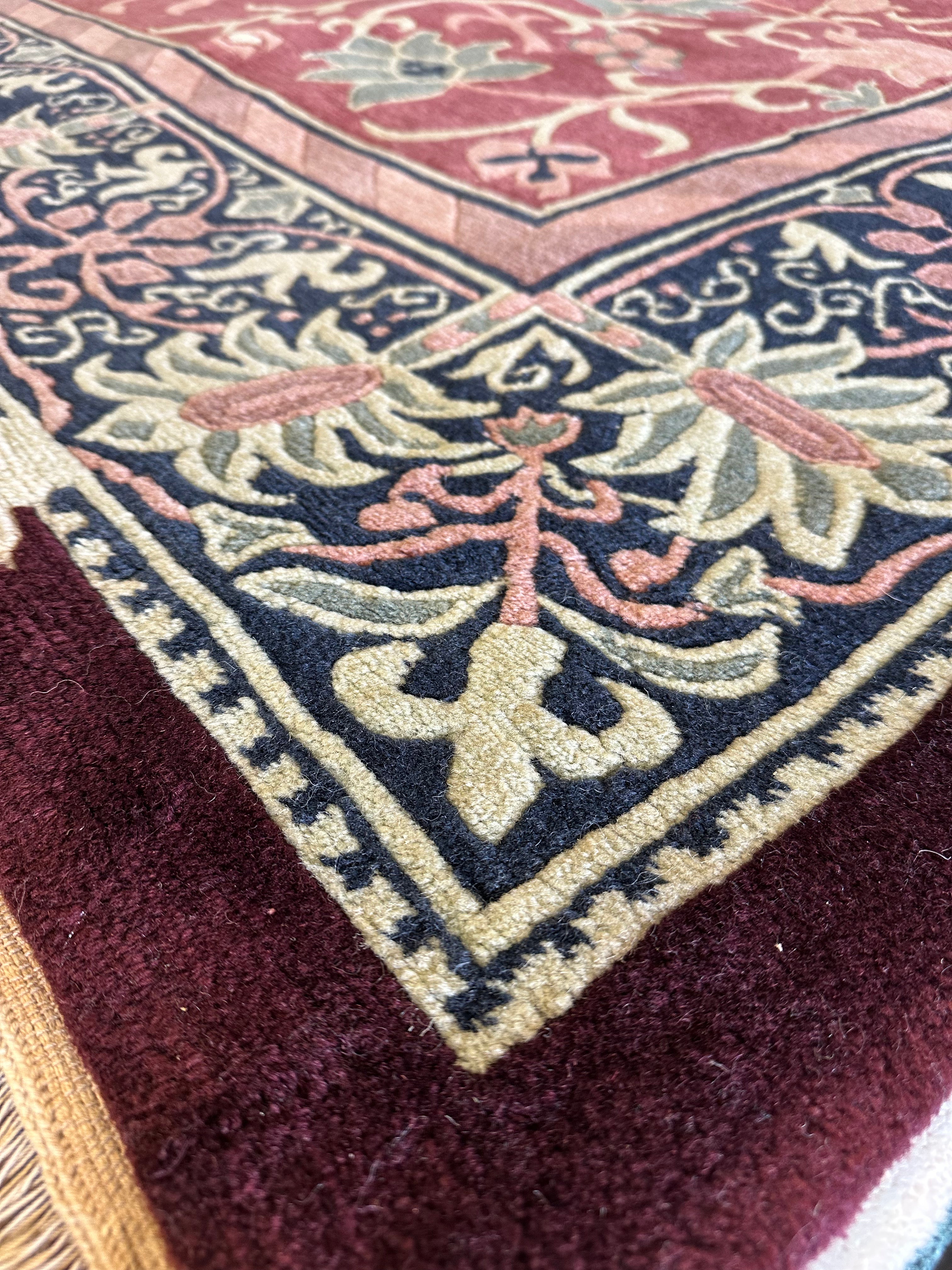 Arianna Landry 9.3x11.6 Burgundy Nepalese Rug - CLEARANCE 30% off