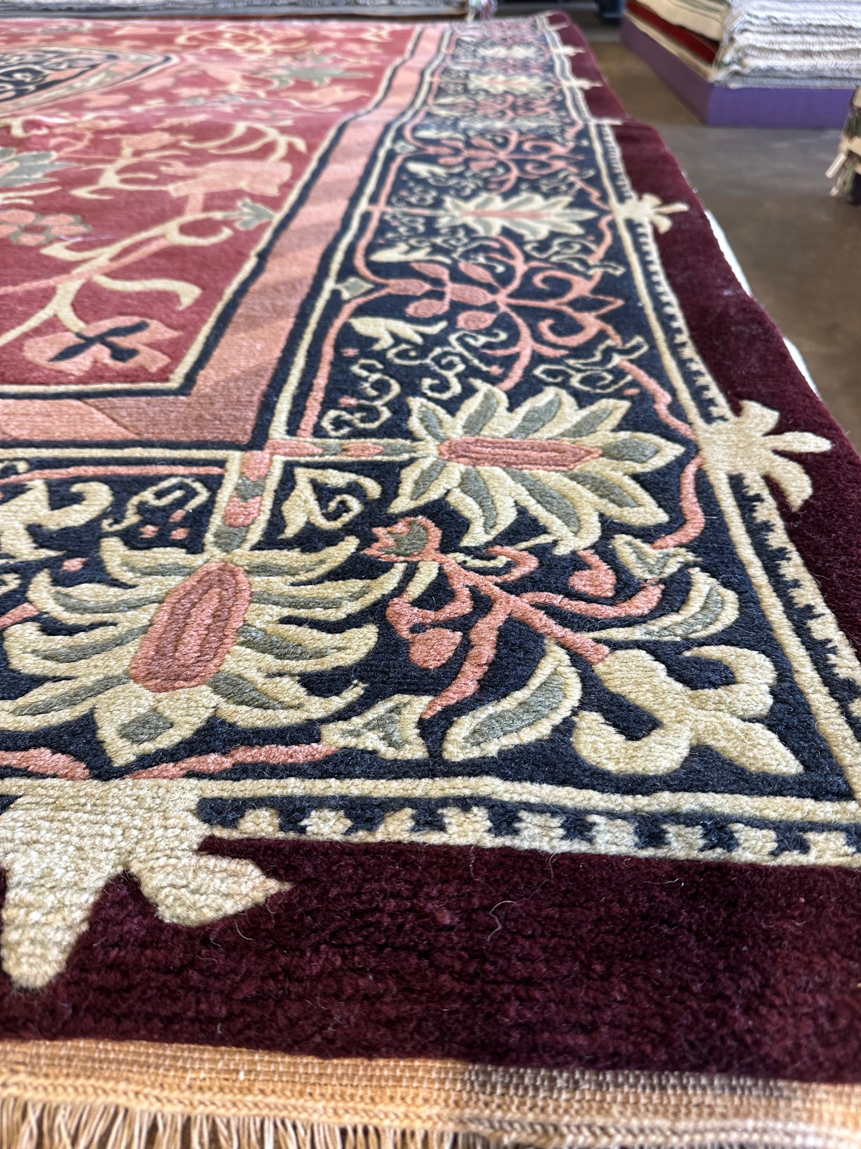 Arianna Landry 9.3x11.6 Burgundy Nepalese Rug - CLEARANCE 30% off