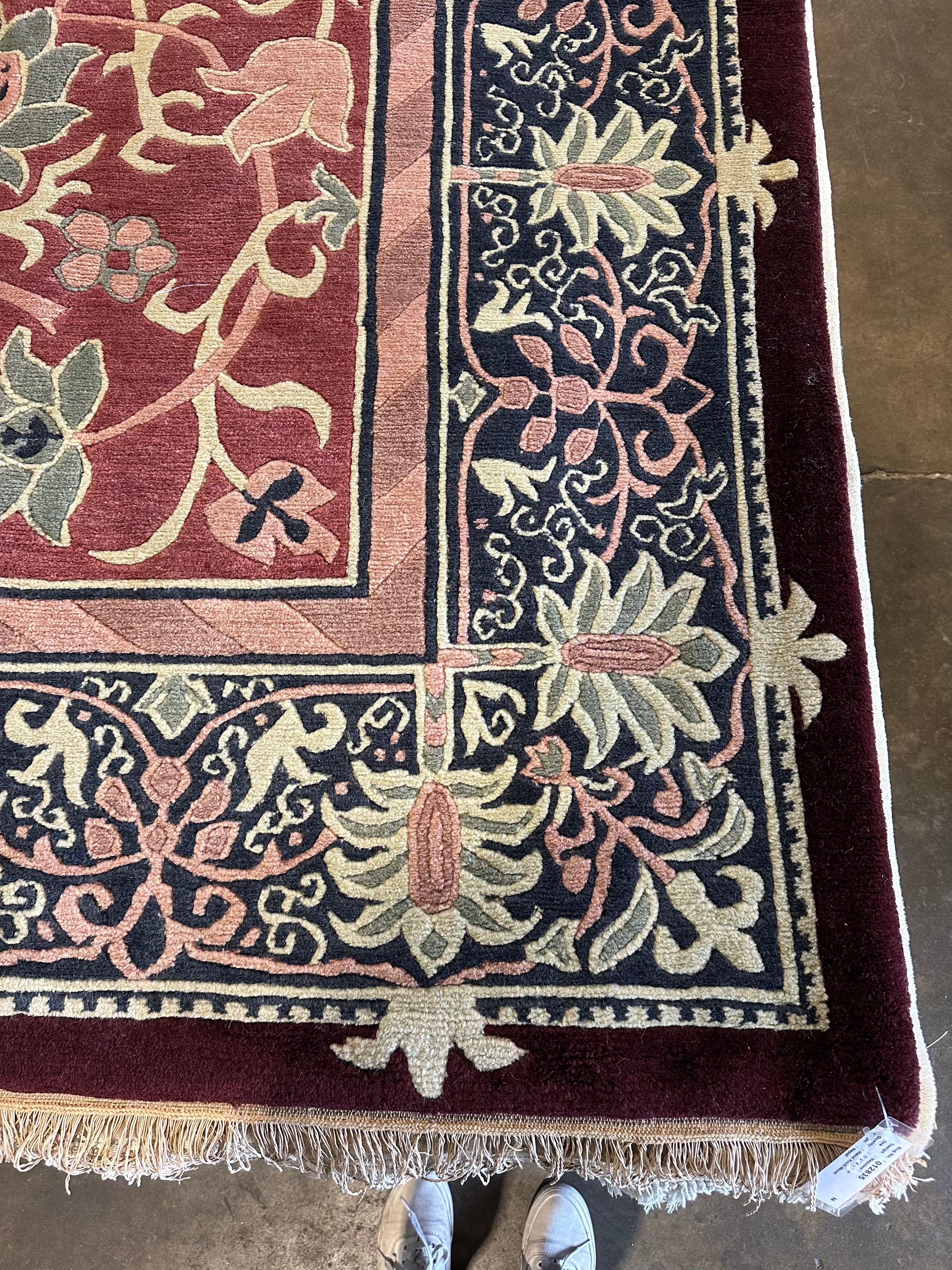 Arianna Landry 9.3x11.6 Burgundy Nepalese Rug - CLEARANCE 30% off