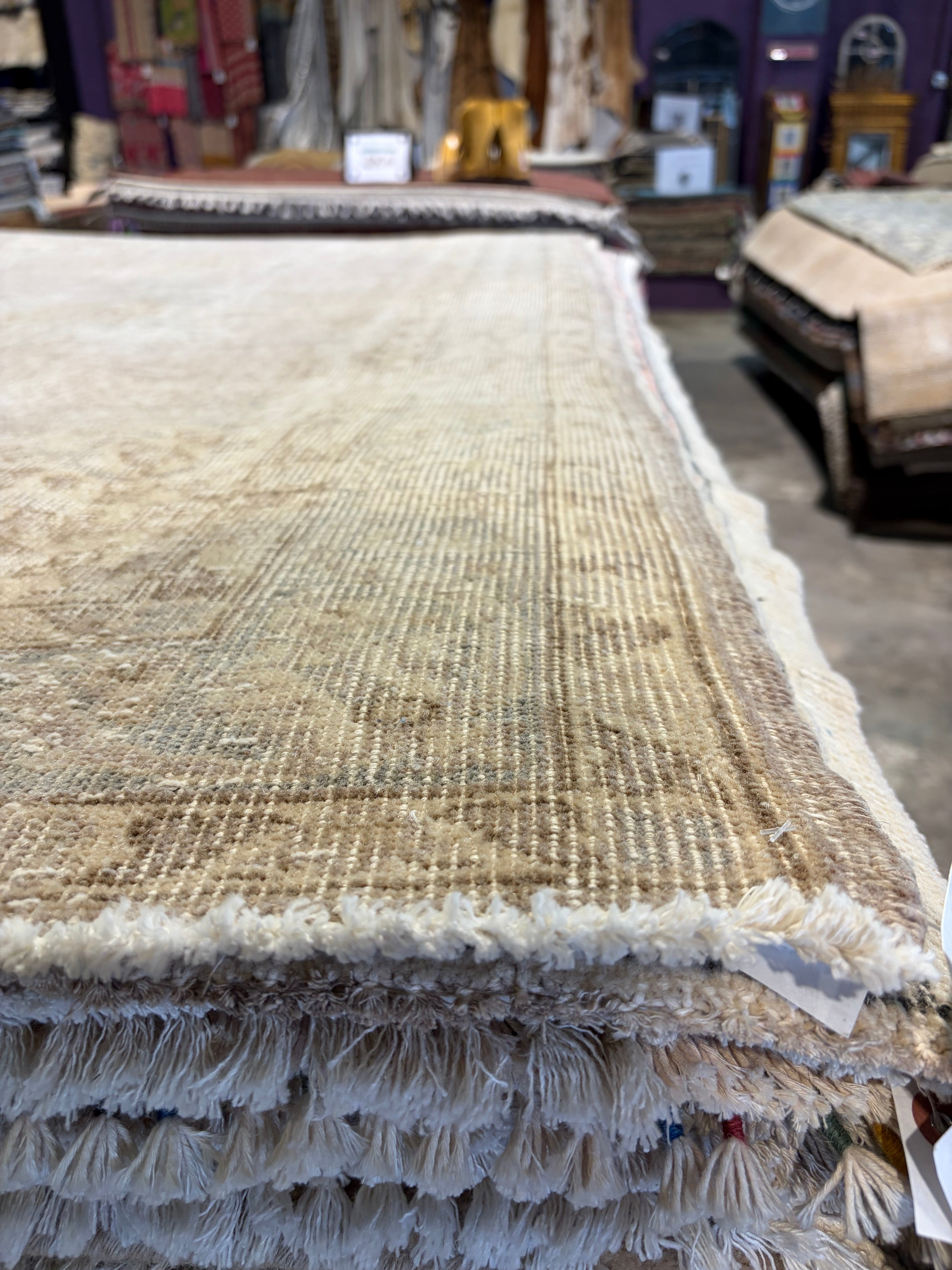 Summer Hightower 3.9x6.4 Light Brown  Hand-Knotted Vintage Turkish Oushak