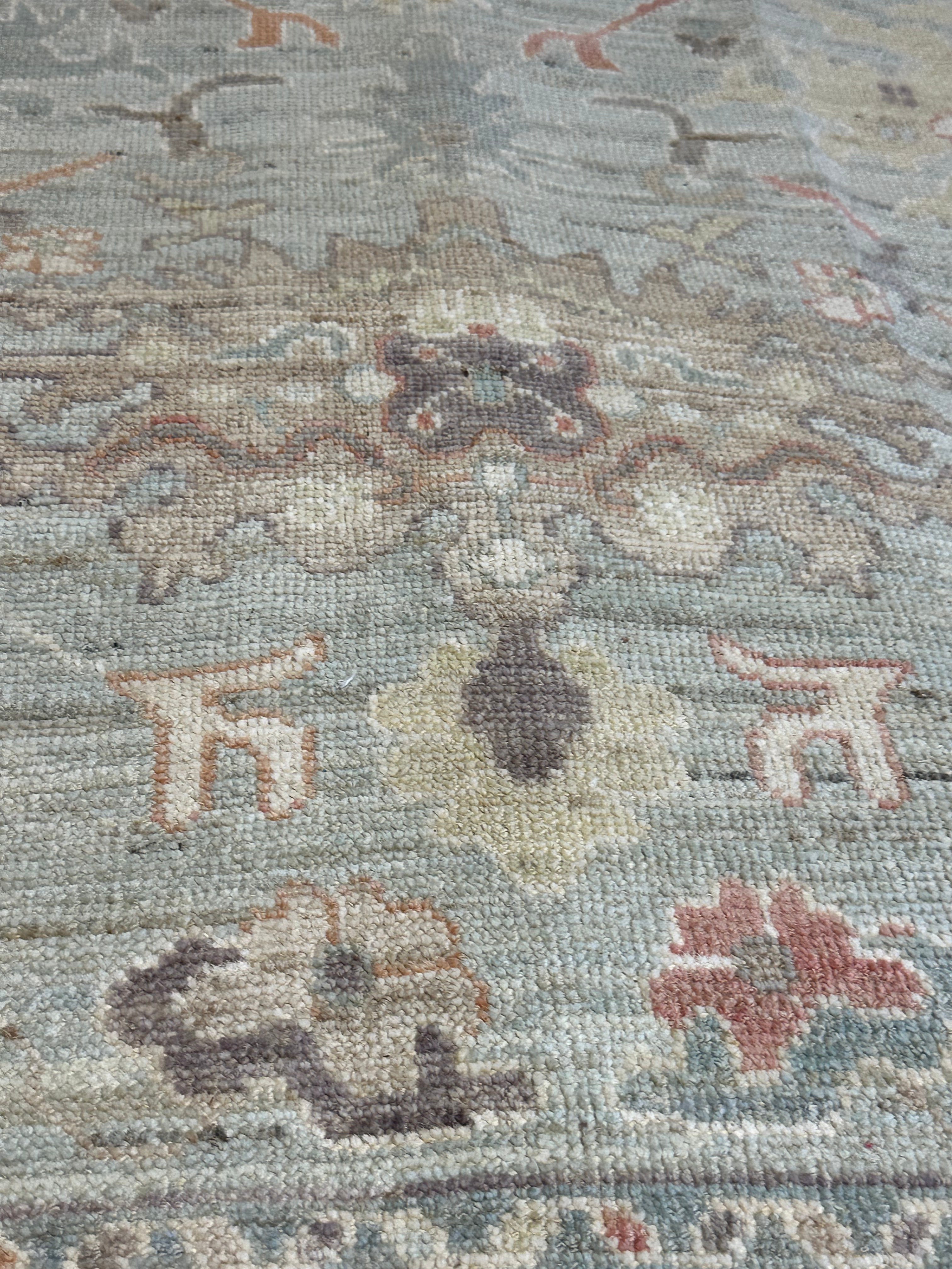 Callie 8.3x10 Blue Whitewashed Afghani Oushak