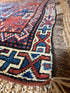 Antique Handwoven by Quchan Kurdish Blue and Red Rug 4.8x9.6