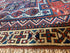 Antique Handwoven by Quchan Kurdish Blue and Red Rug 4.8x9.6