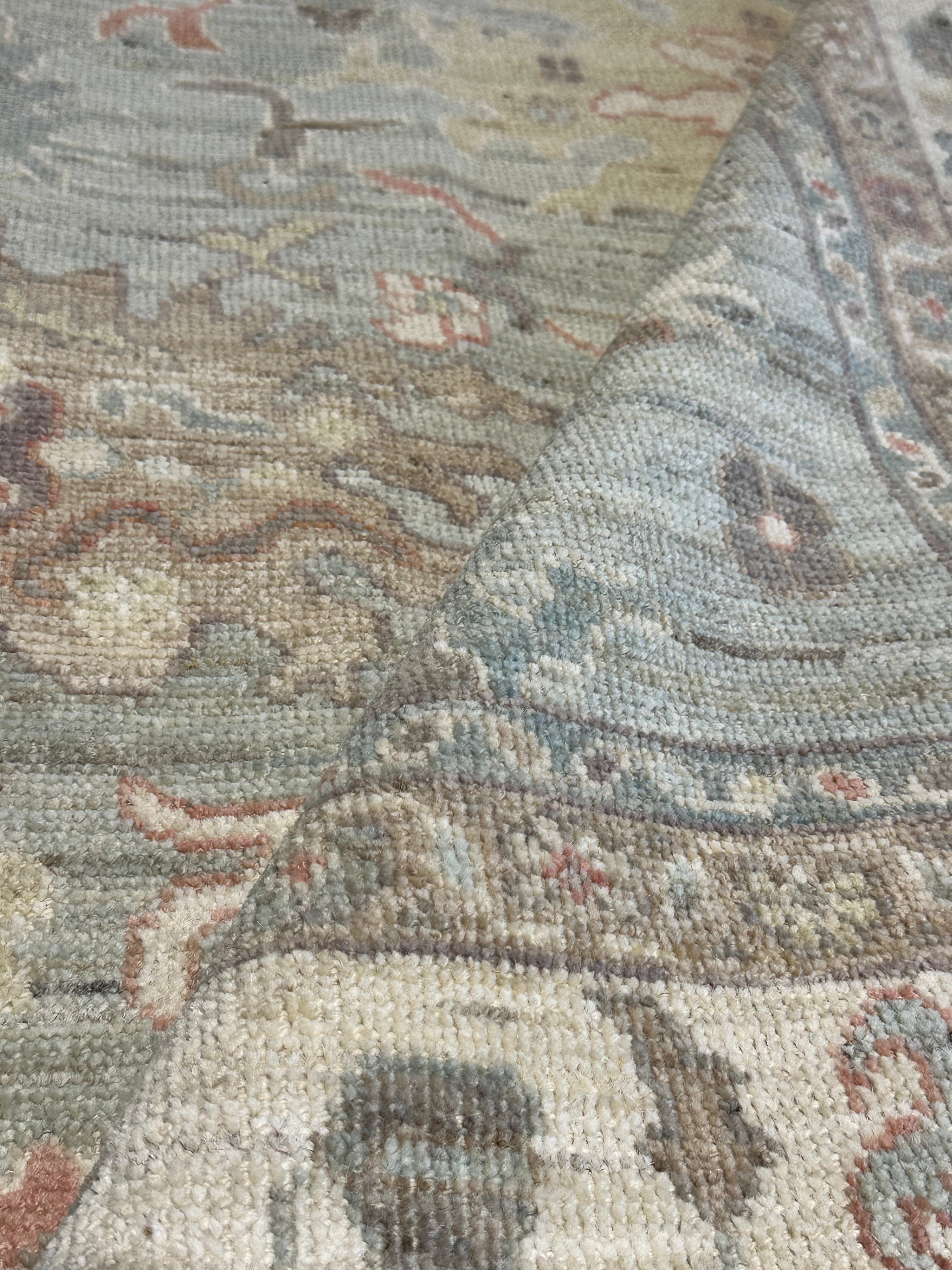 Callie 8.3x10 Blue Whitewashed Afghani Oushak