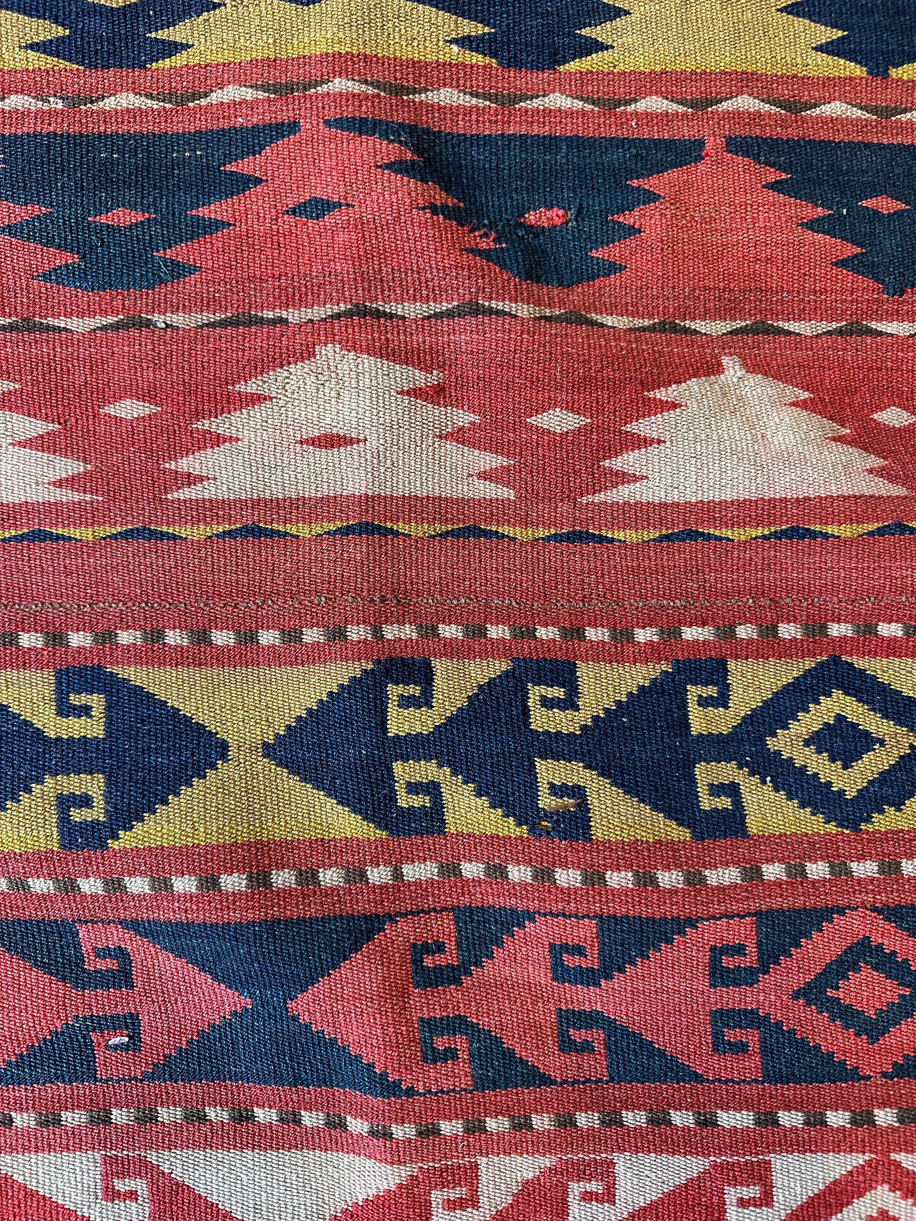 Antique Central Asian Tribal Uzbek Flat-Weave Rug 4.2x5.9