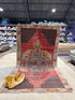 Tori Beth 4.2x7.9 Red Hand-Knotted Vintage Turkish Oushak