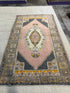 Callie Crain 4.8x8 Pink Hand-Knotted Vintage Turkish Oushak