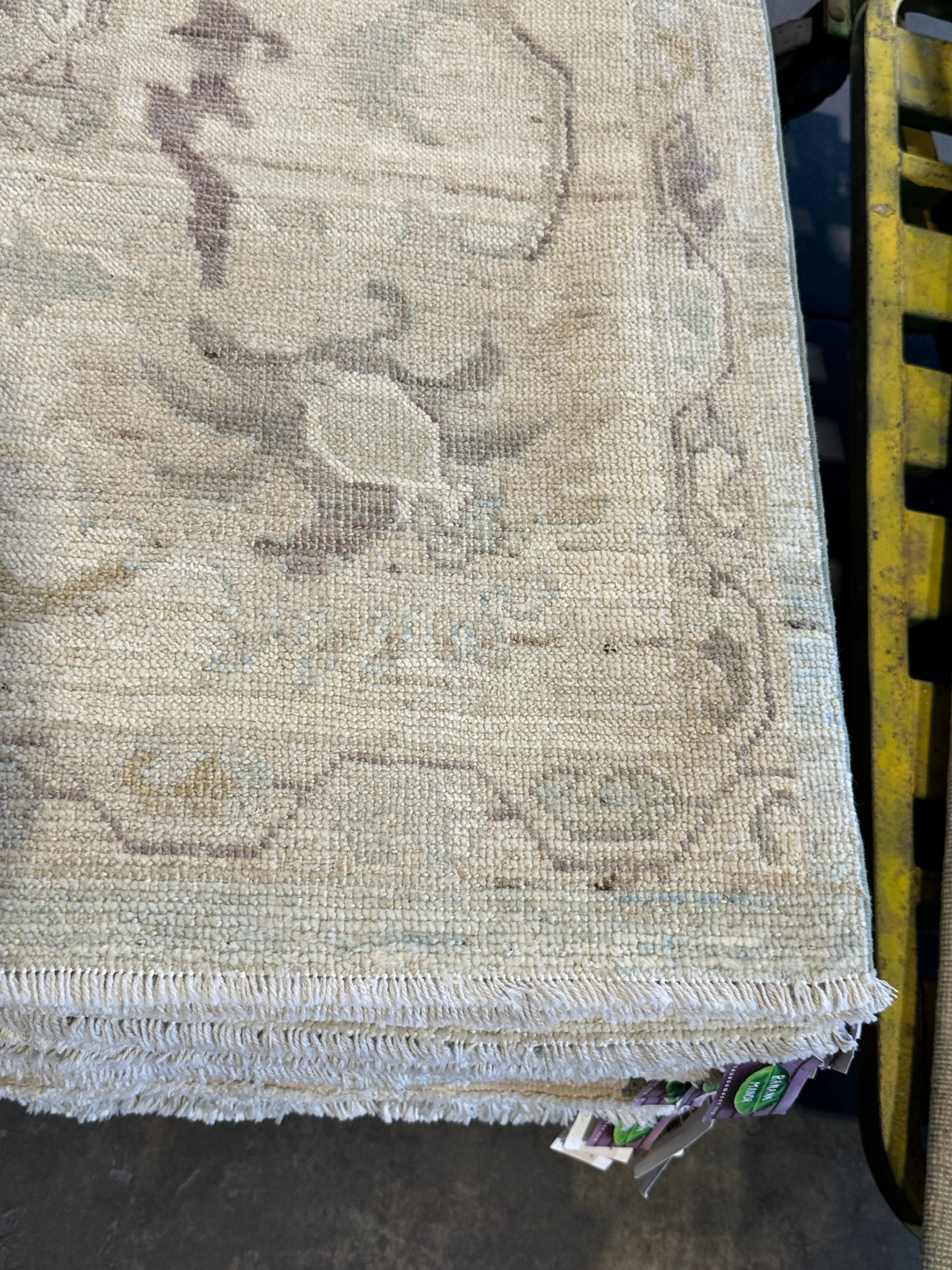 Karen Rodriguez 9X11.9 Blue and Ivory Whitewashed Afghani Oushak