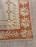 Sarah Dyson 4.4x6.8 Ivory and Orange Hand-Knotted Vintage Turkish Oushak