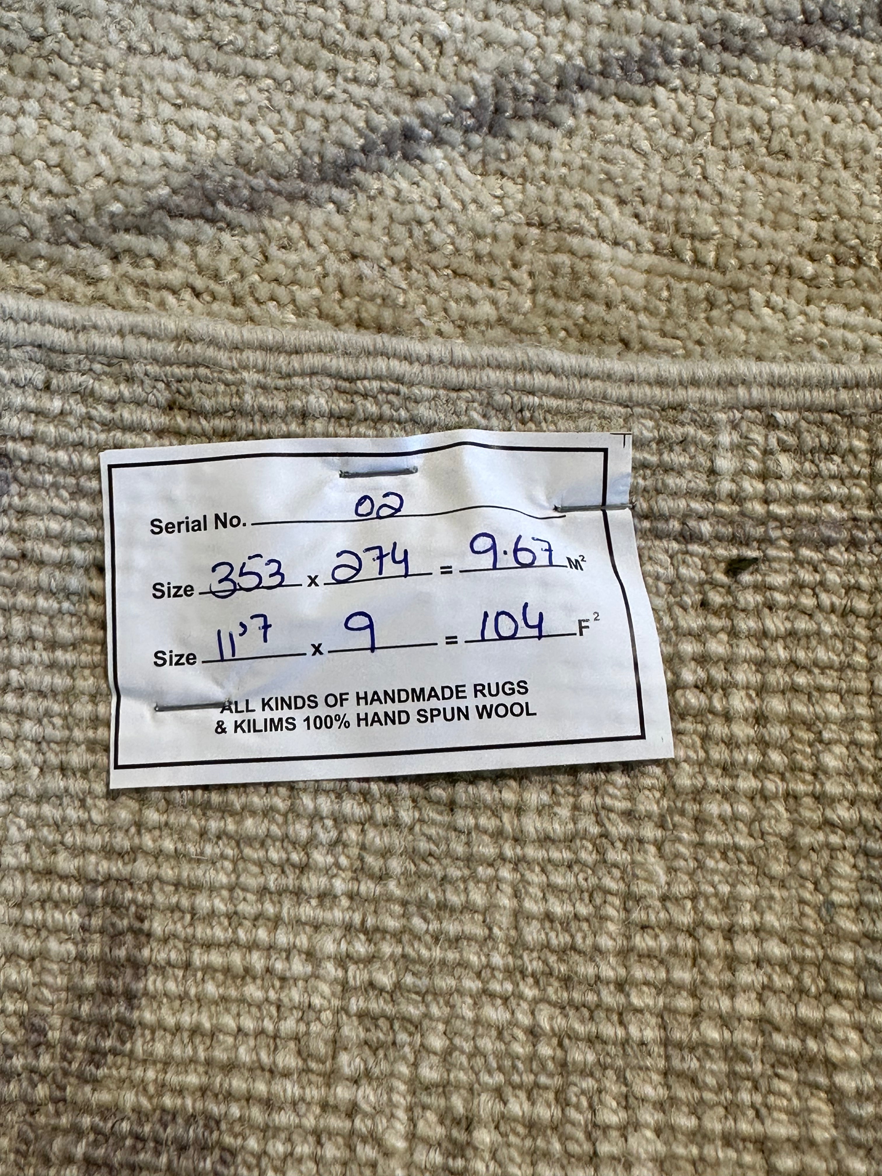 Abigail Rhyne 9x11.7 Light Green Whitewashed Afghani Oushak