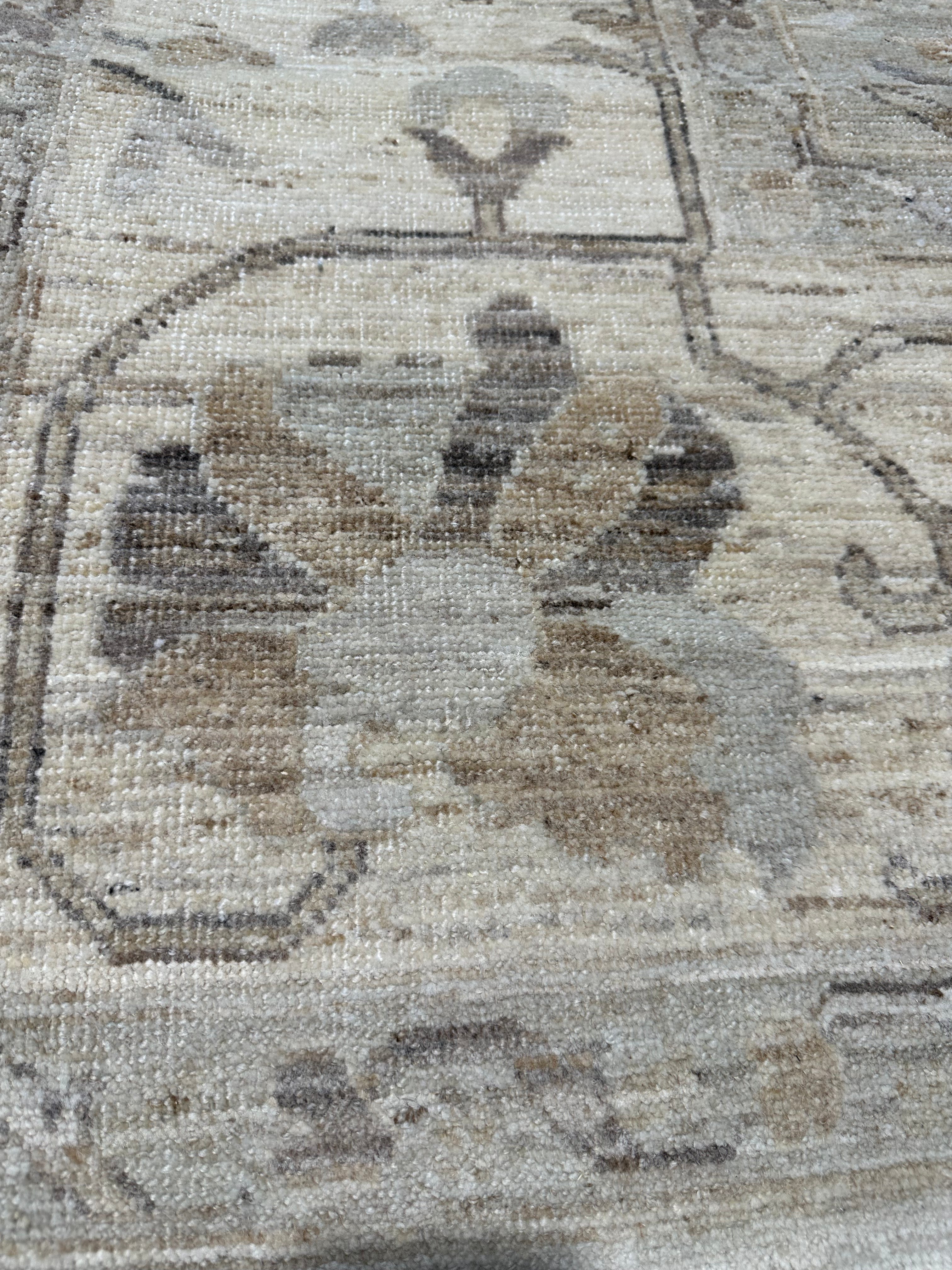 Malin Akerman 9.1x11.11 Brown Whitewashed Afghani Oushak