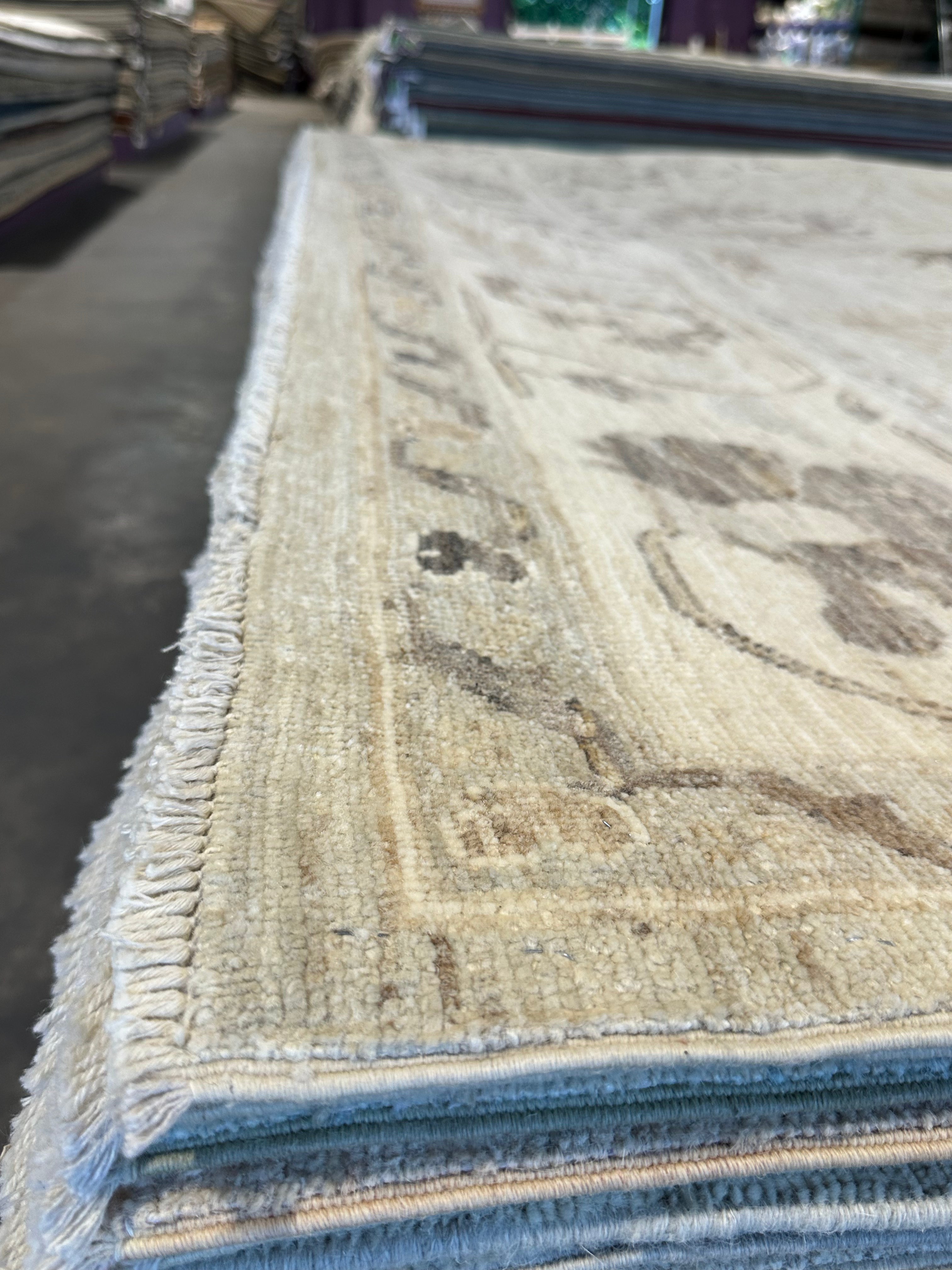 Malin Akerman 9.1x11.11 Brown Whitewashed Afghani Oushak