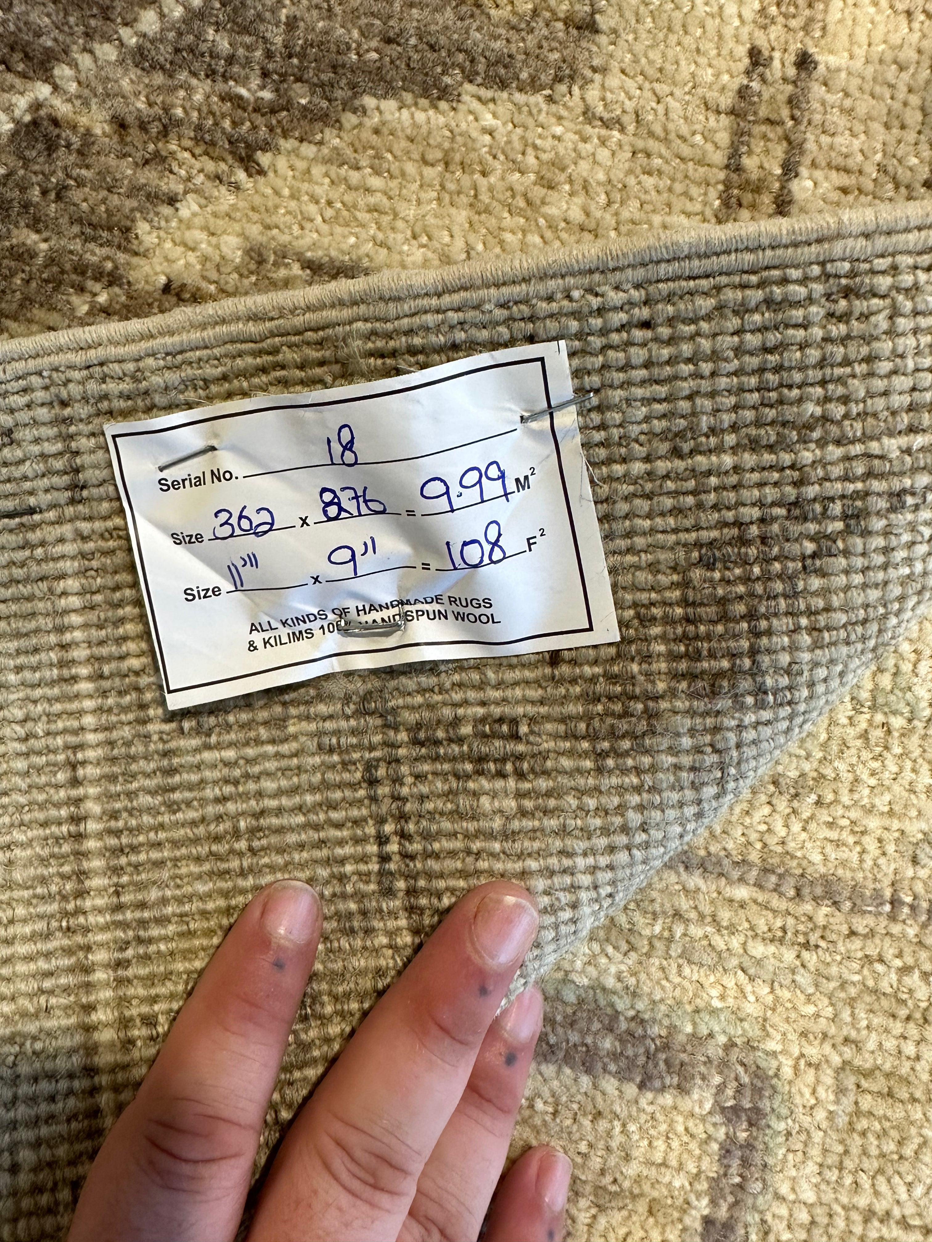 Malin Akerman 9.1x11.11 Brown Whitewashed Afghani Oushak