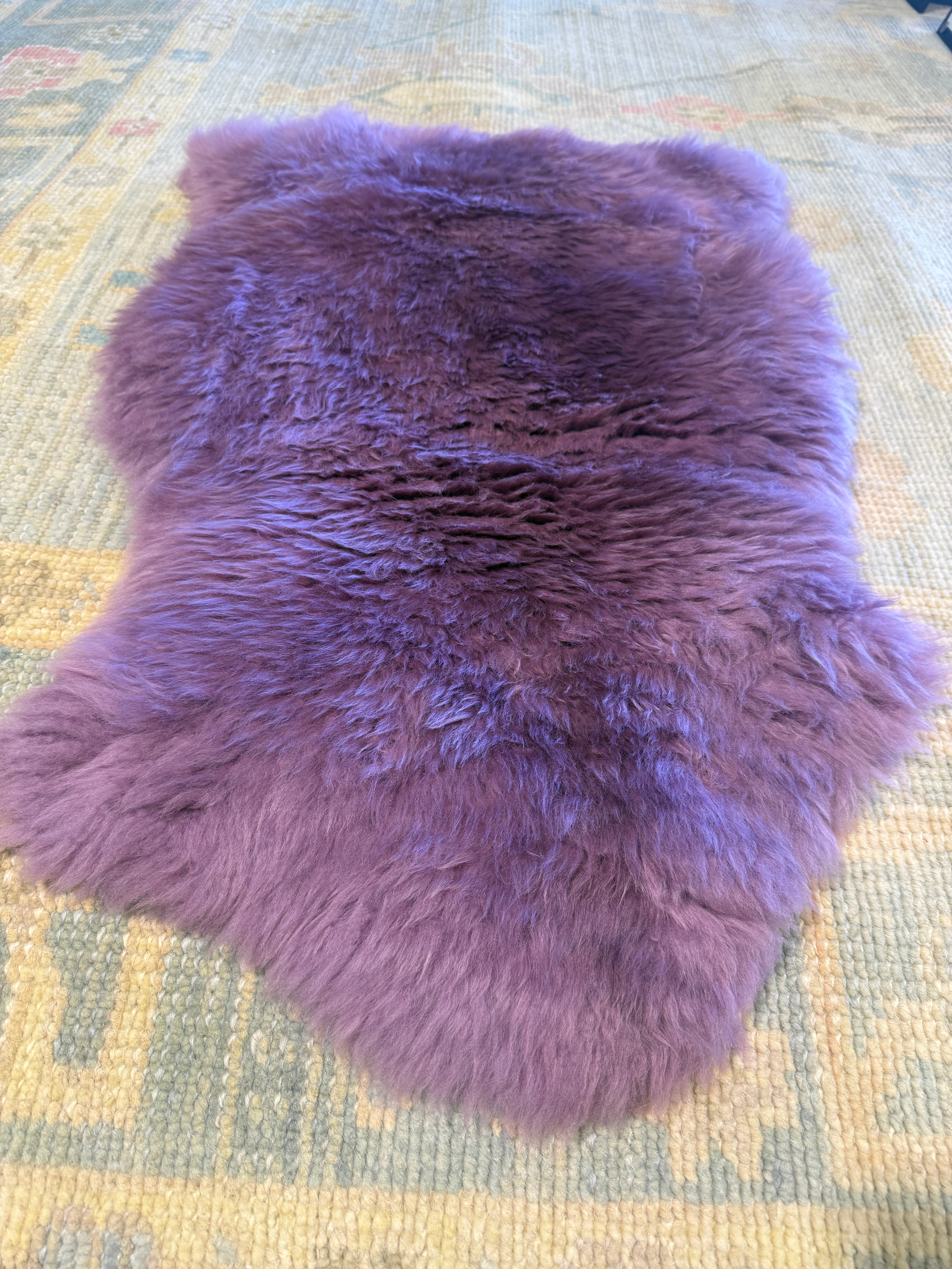 Single Pelt Light Purple Sheepskin Rug - Assorted shapes