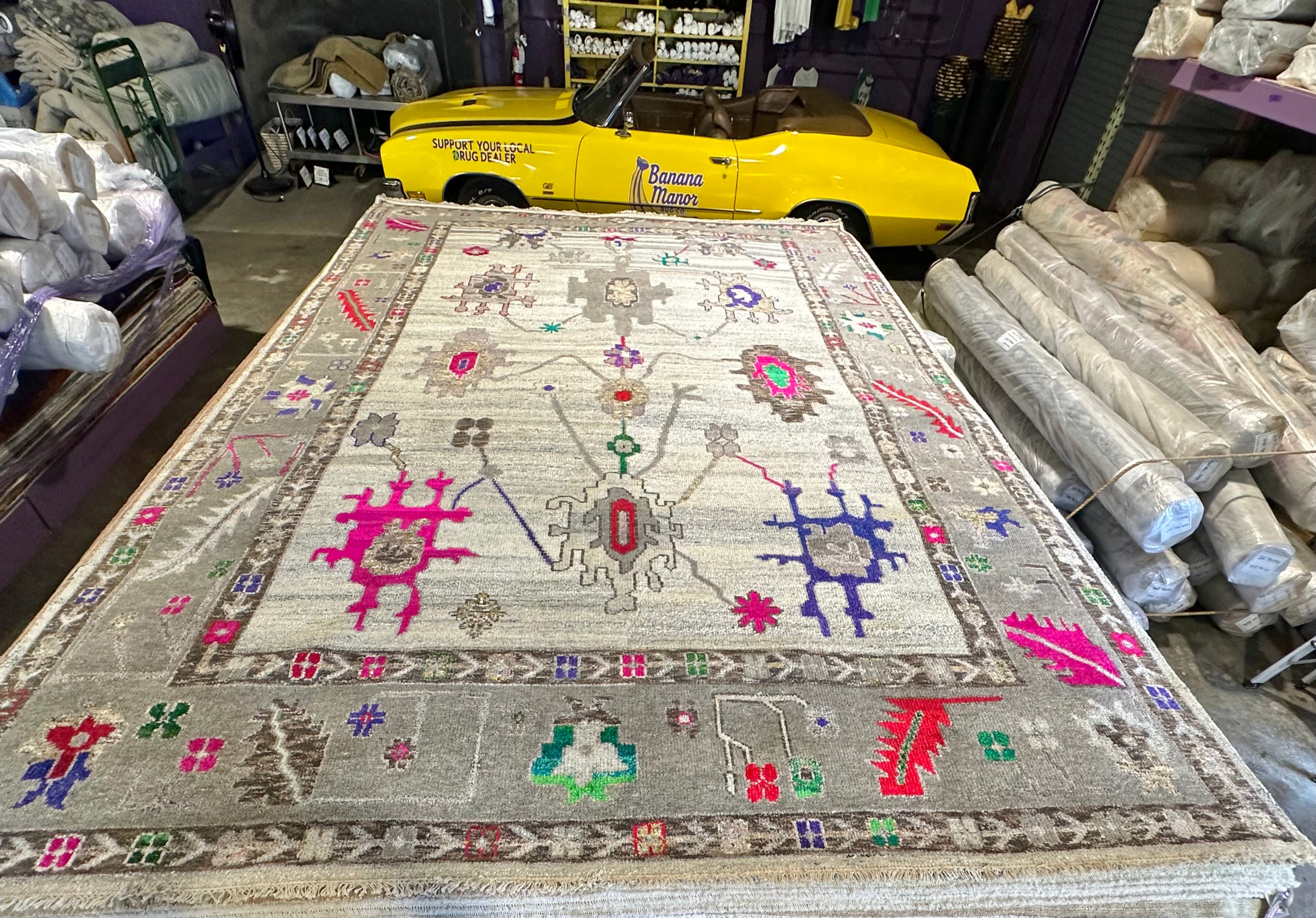 Shyanne Millet 10x14 Grey Hand-Knotted Oushak Rug