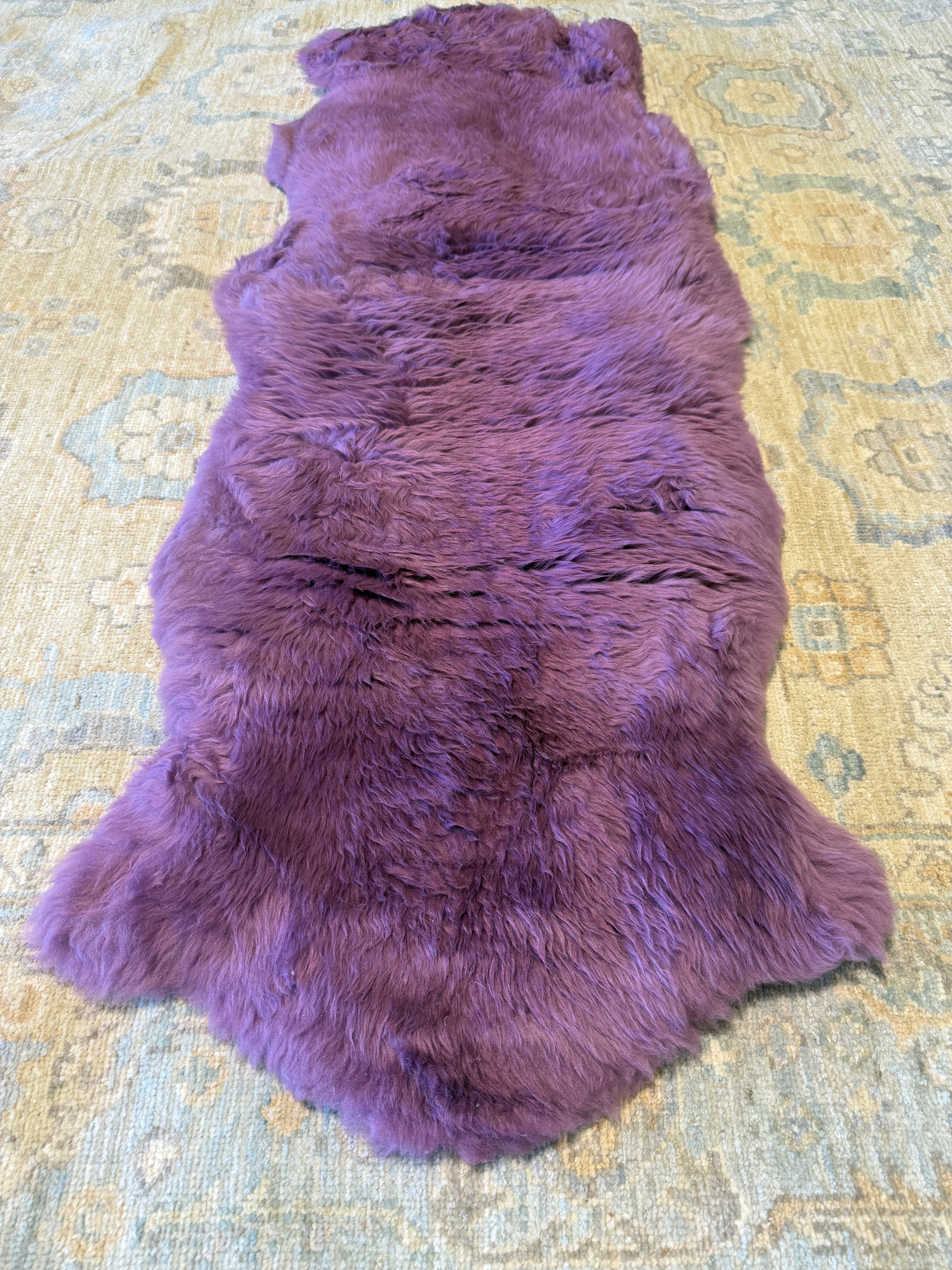 Double Pelt Dark Purple Sheepskin Rug