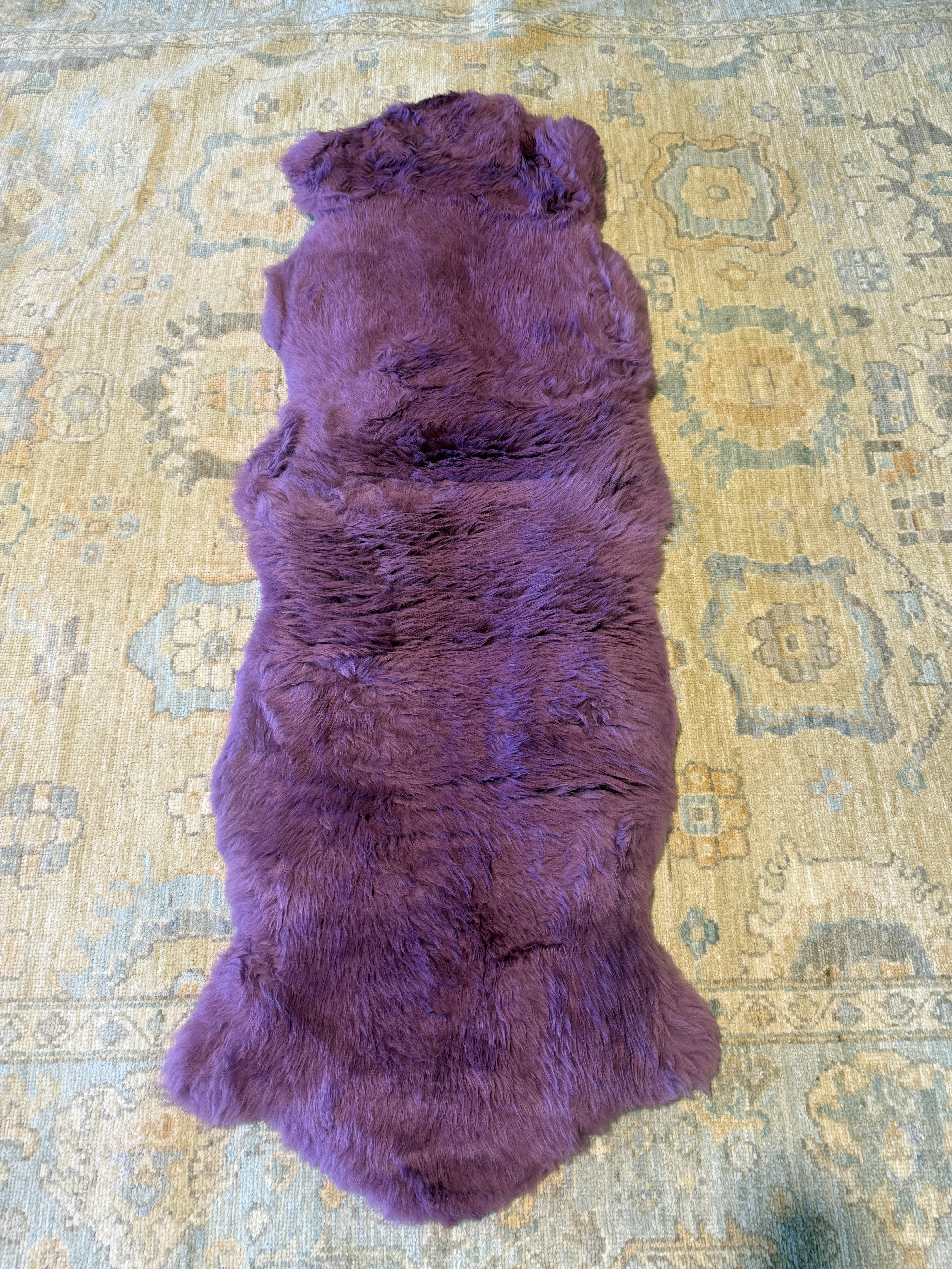 Double Pelt Dark Purple Sheepskin Rug