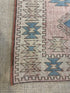 Aubrie Allen 4.9x7.5 Pink and Blue Hand-Knotted Vintage Turkish Oushak