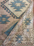 Aubrie Allen 4.9x7.5 Pink and Blue Hand-Knotted Vintage Turkish Oushak