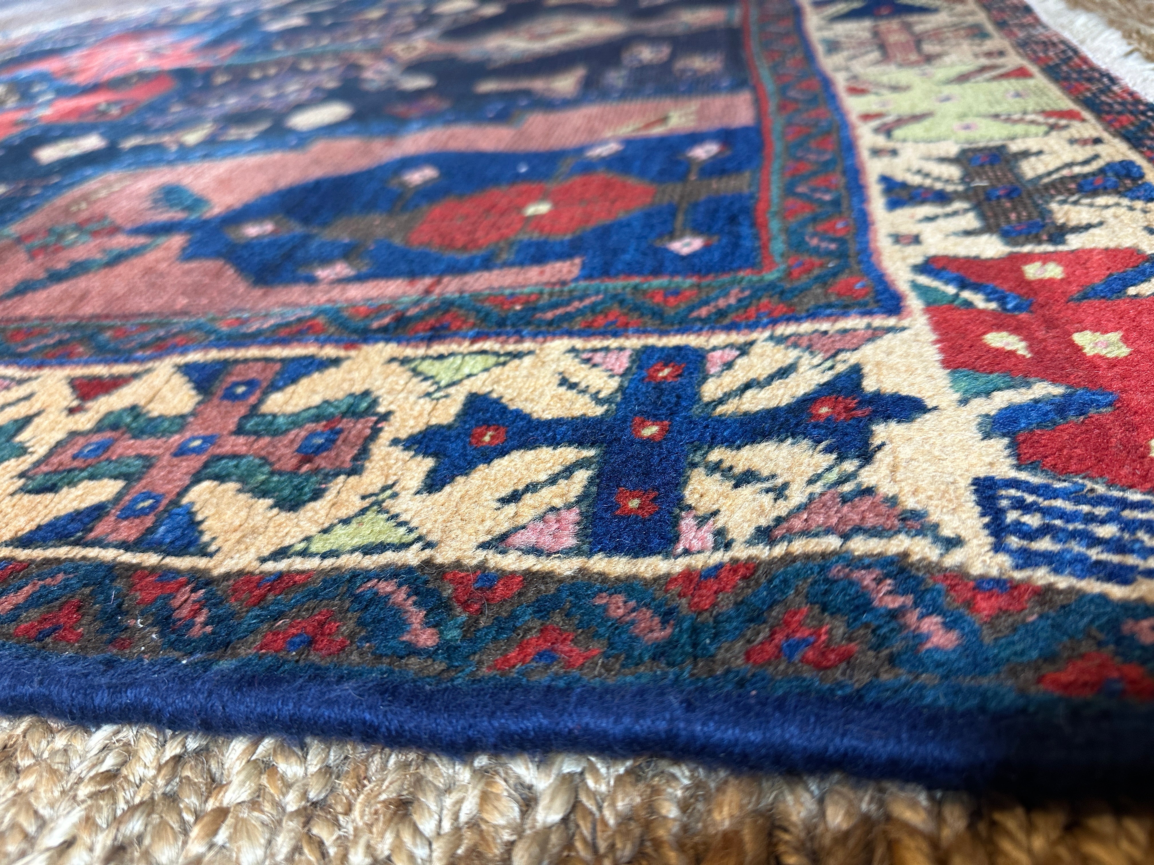 Antique SE Persian Tribal Afshar Blue Rug 5.4x6.7