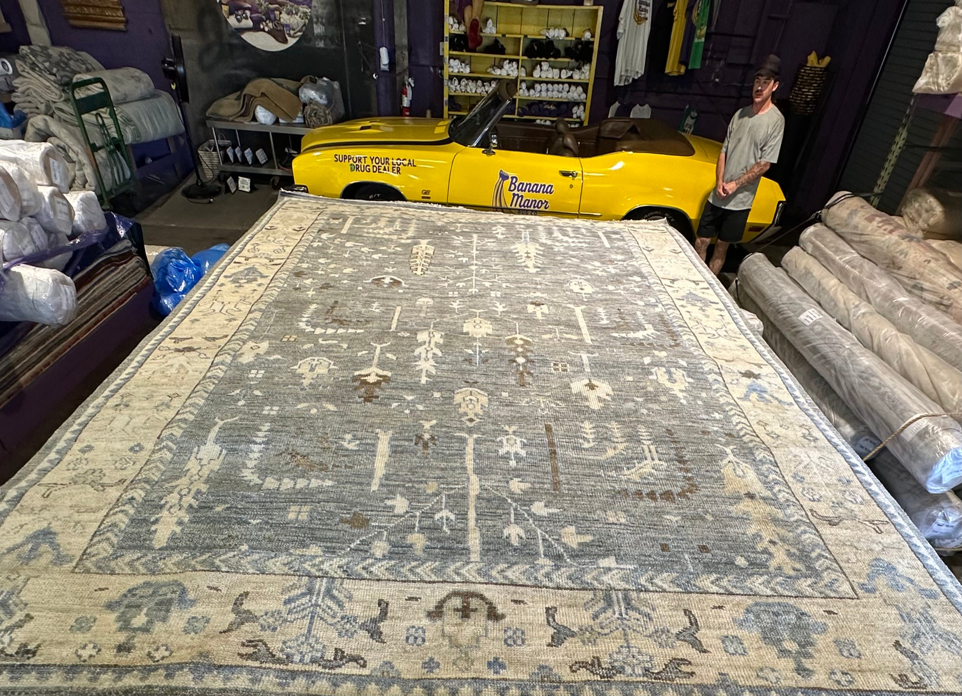 Marcia Gay Harden 10x14 Grey Hand-Knotted Oushak Rug