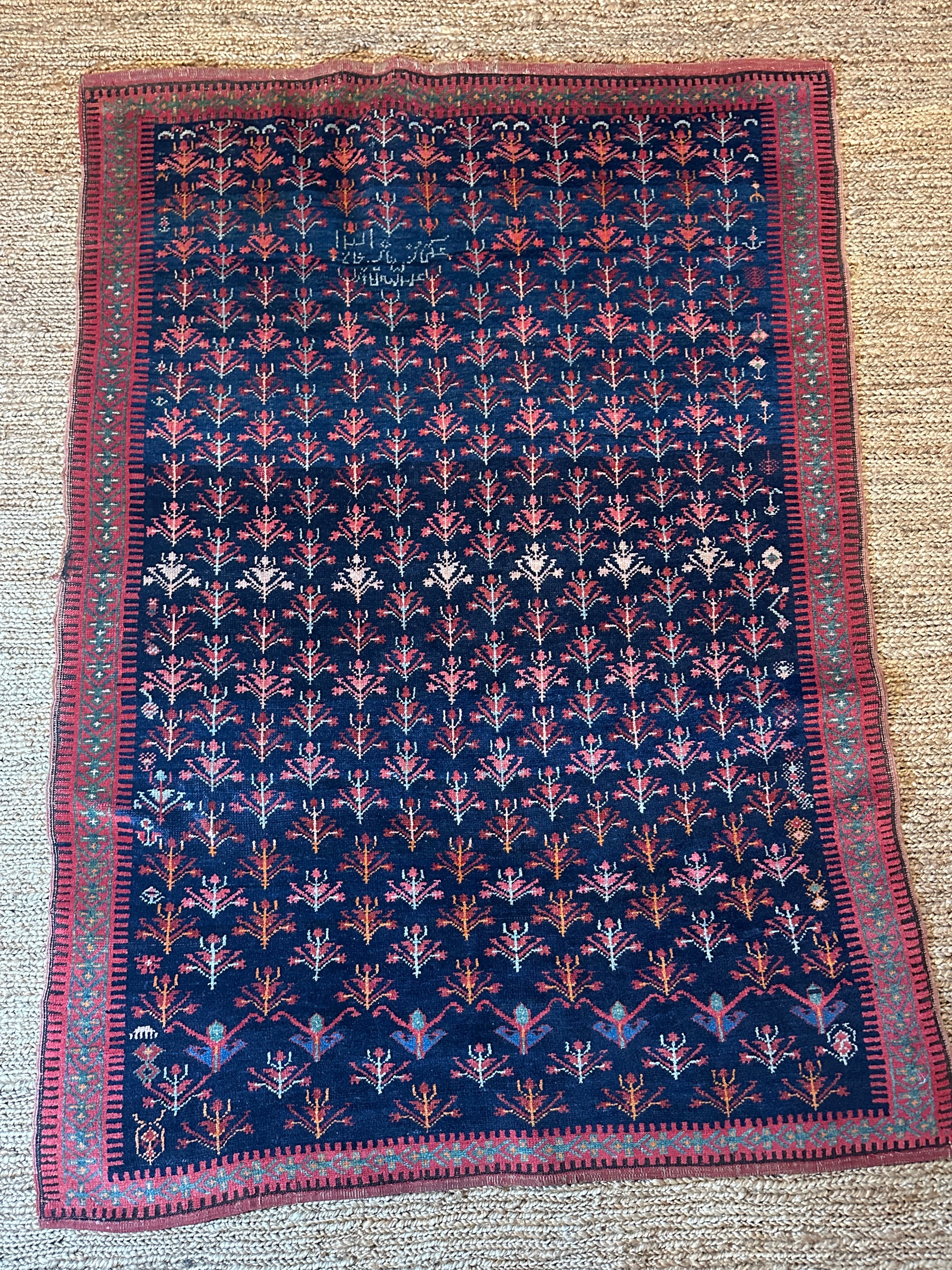 Antique Caucasian Karabagh Garden Rug 4.4x6