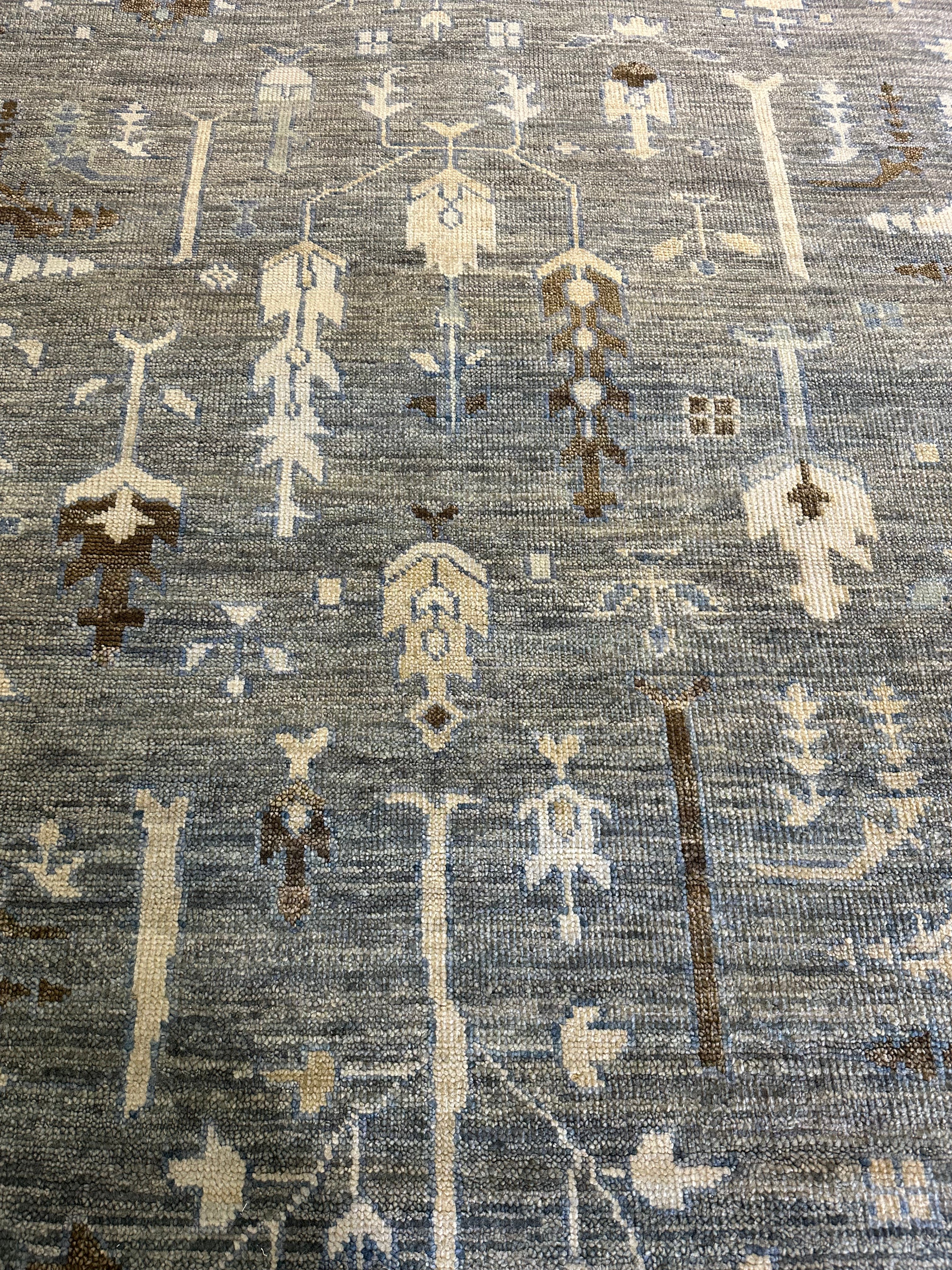 Marcia Gay Harden 10x14 Grey Hand-Knotted Oushak Rug
