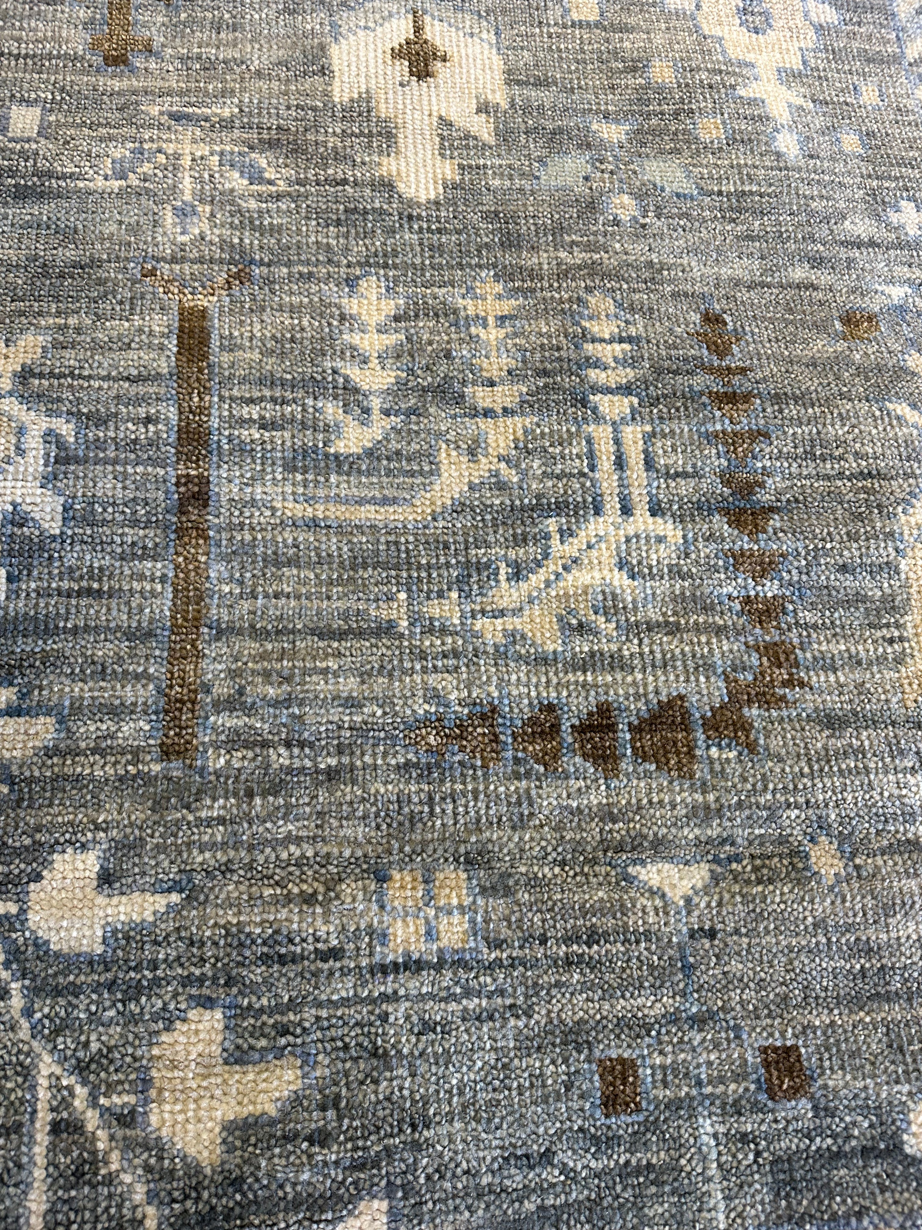 Marcia Gay Harden 10x14 Grey Hand-Knotted Oushak Rug