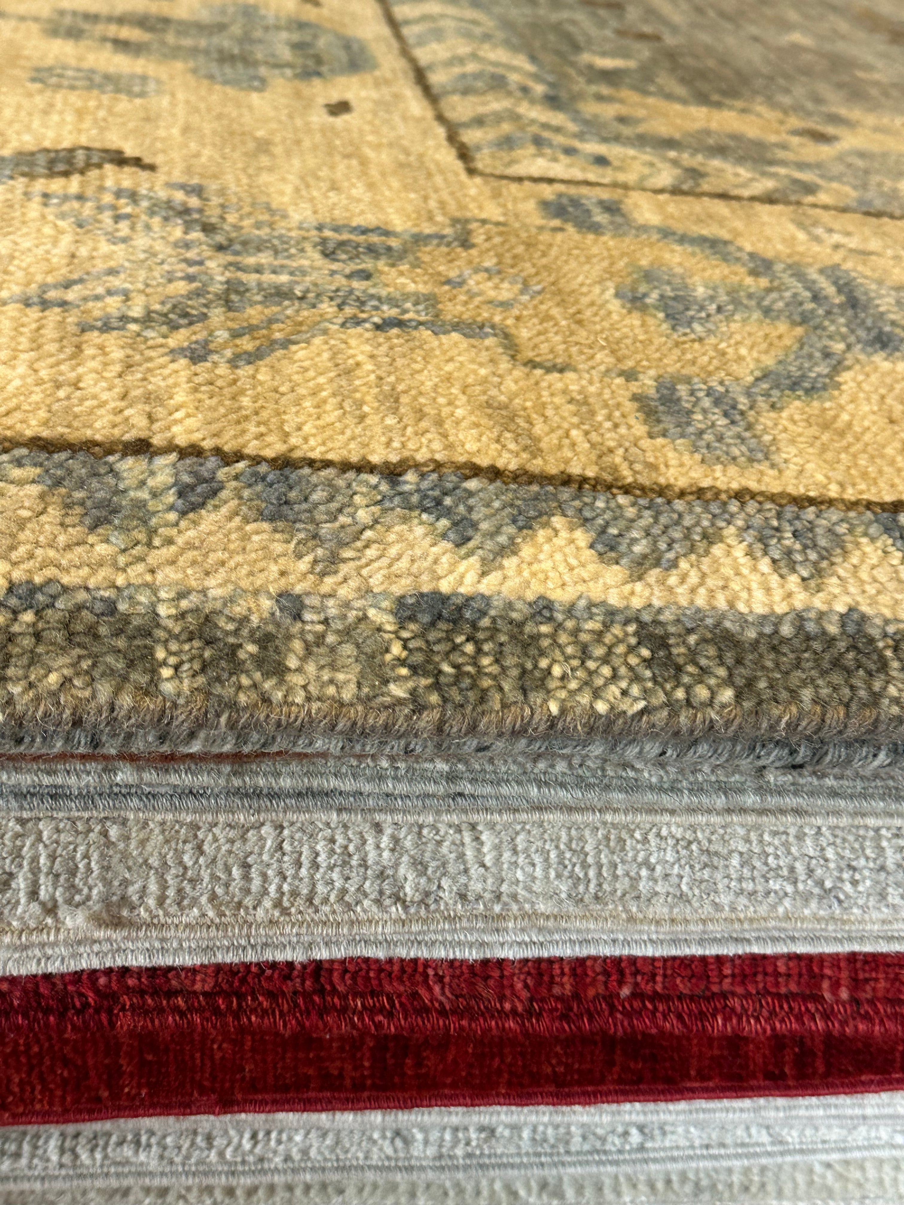 Marcia Gay Harden 10x14 Grey Hand-Knotted Oushak Rug