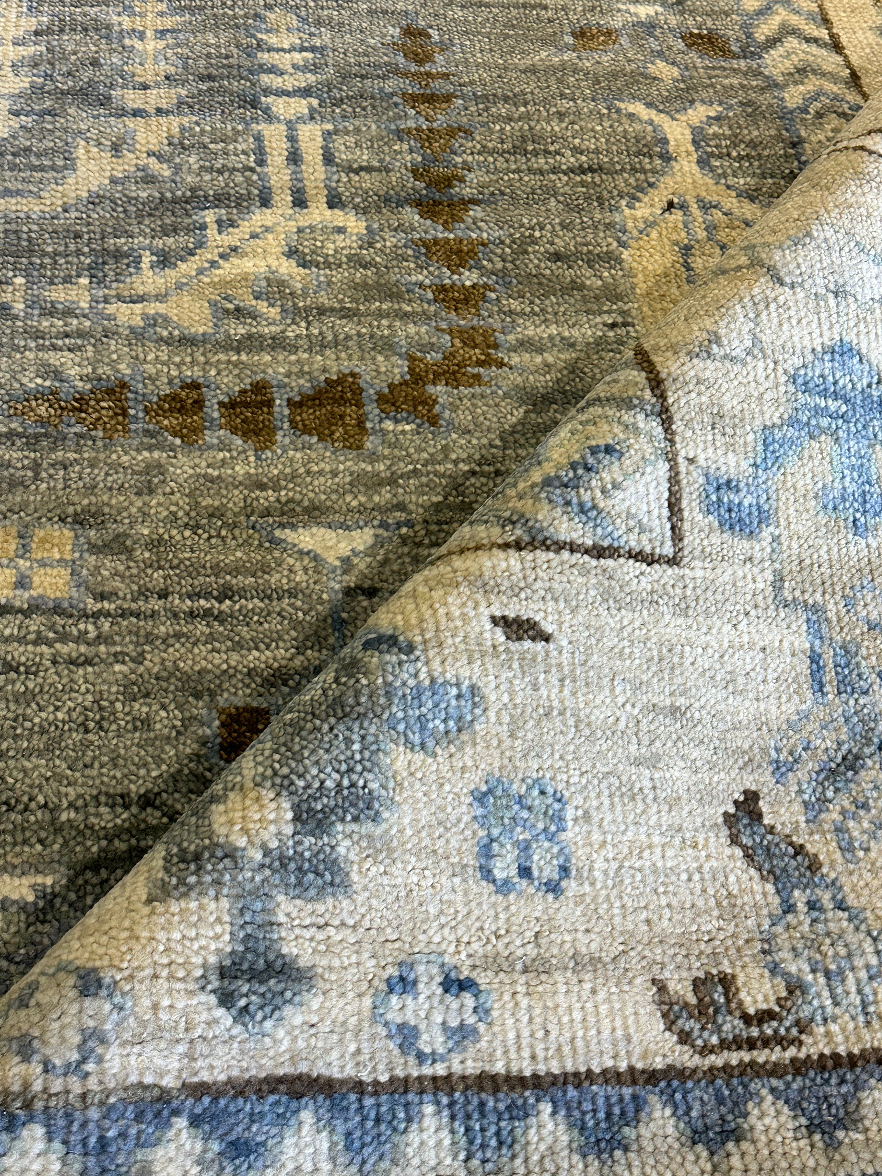 Marcia Gay Harden 10x14 Grey Hand-Knotted Oushak Rug
