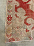 Tina Allen 4.8x7.2 Red Hand-Knotted Vintage Turkish Oushak